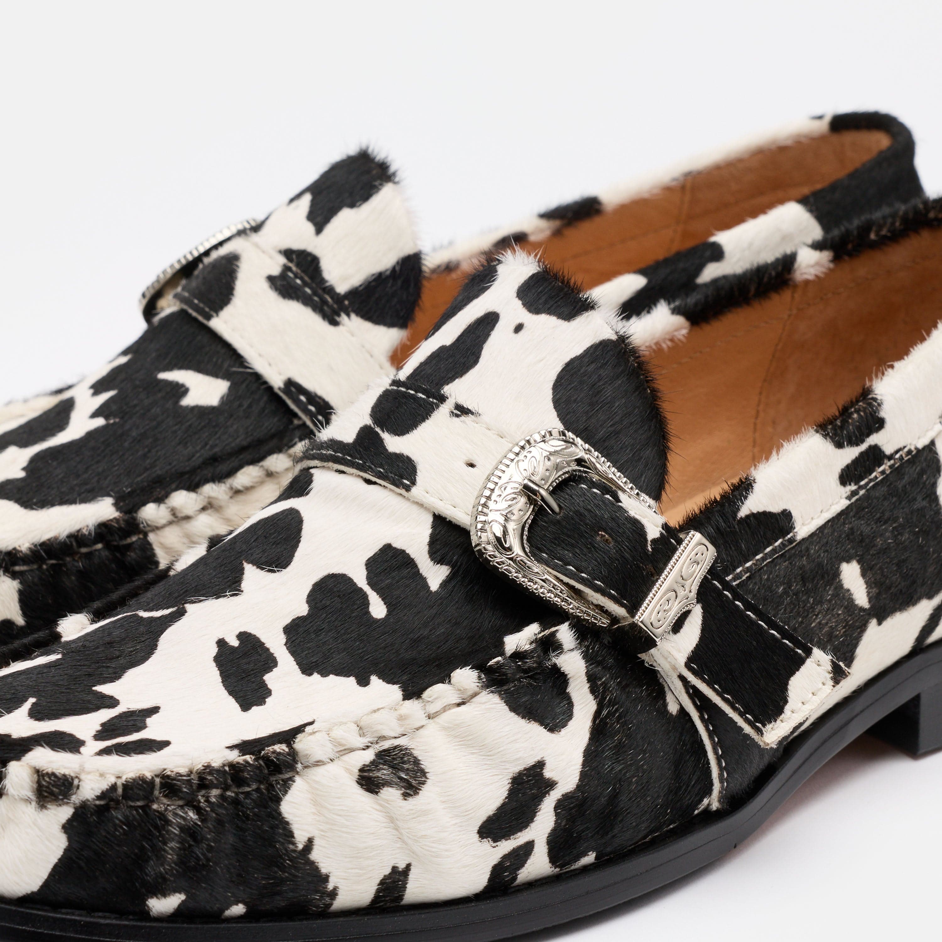 Cato Cowhide Buckle Loafers