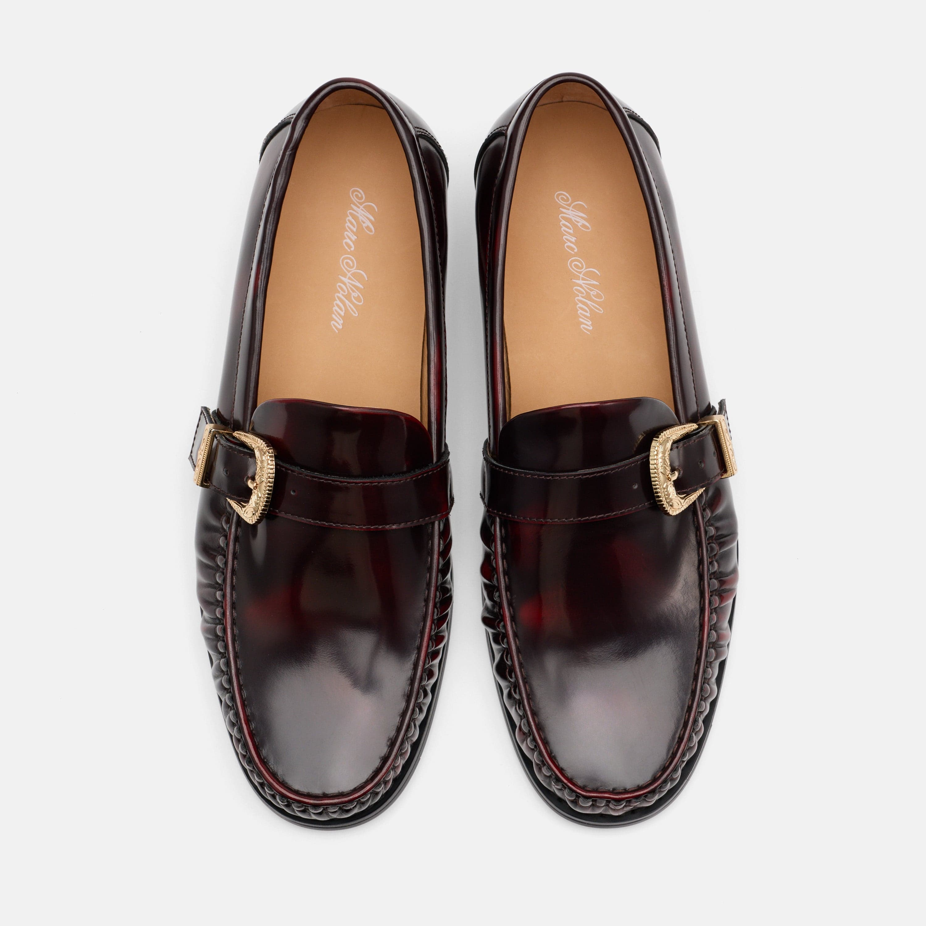 Cato Burgundy Patent Leather Buckle Loafers