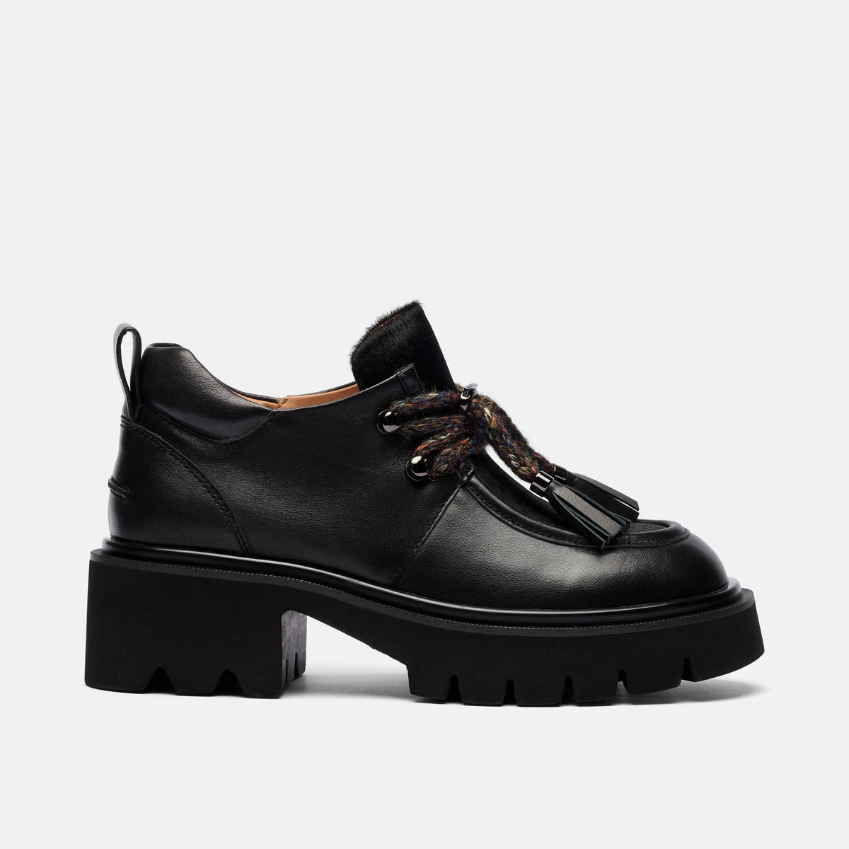Charlie Black Leather Moc Ankle Boot