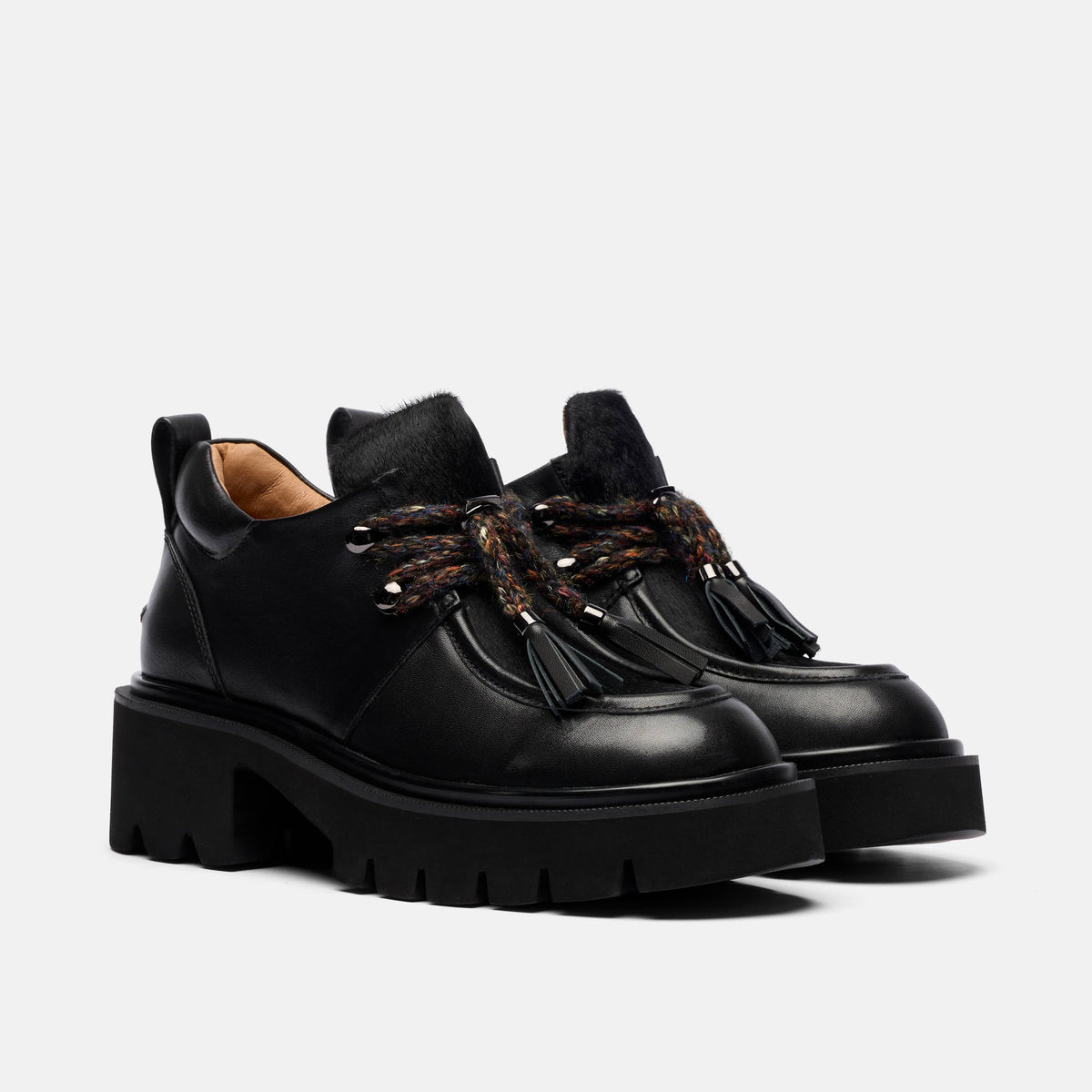 Charlie Black Leather Moc Ankle Boot