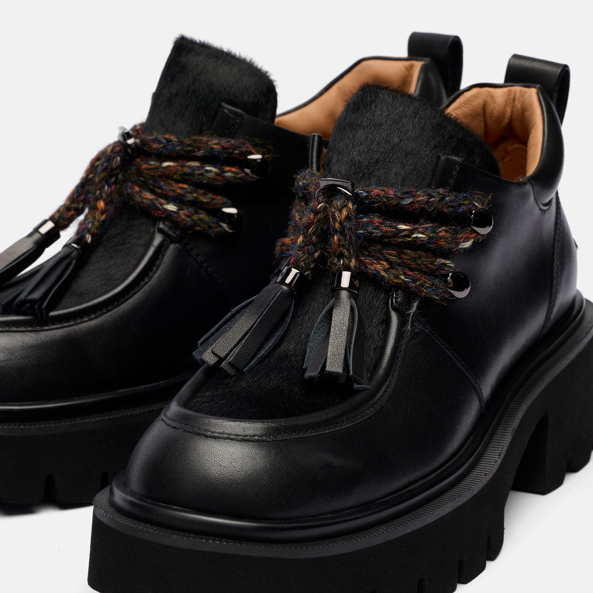 Charlie Black Leather Moc Ankle Boot