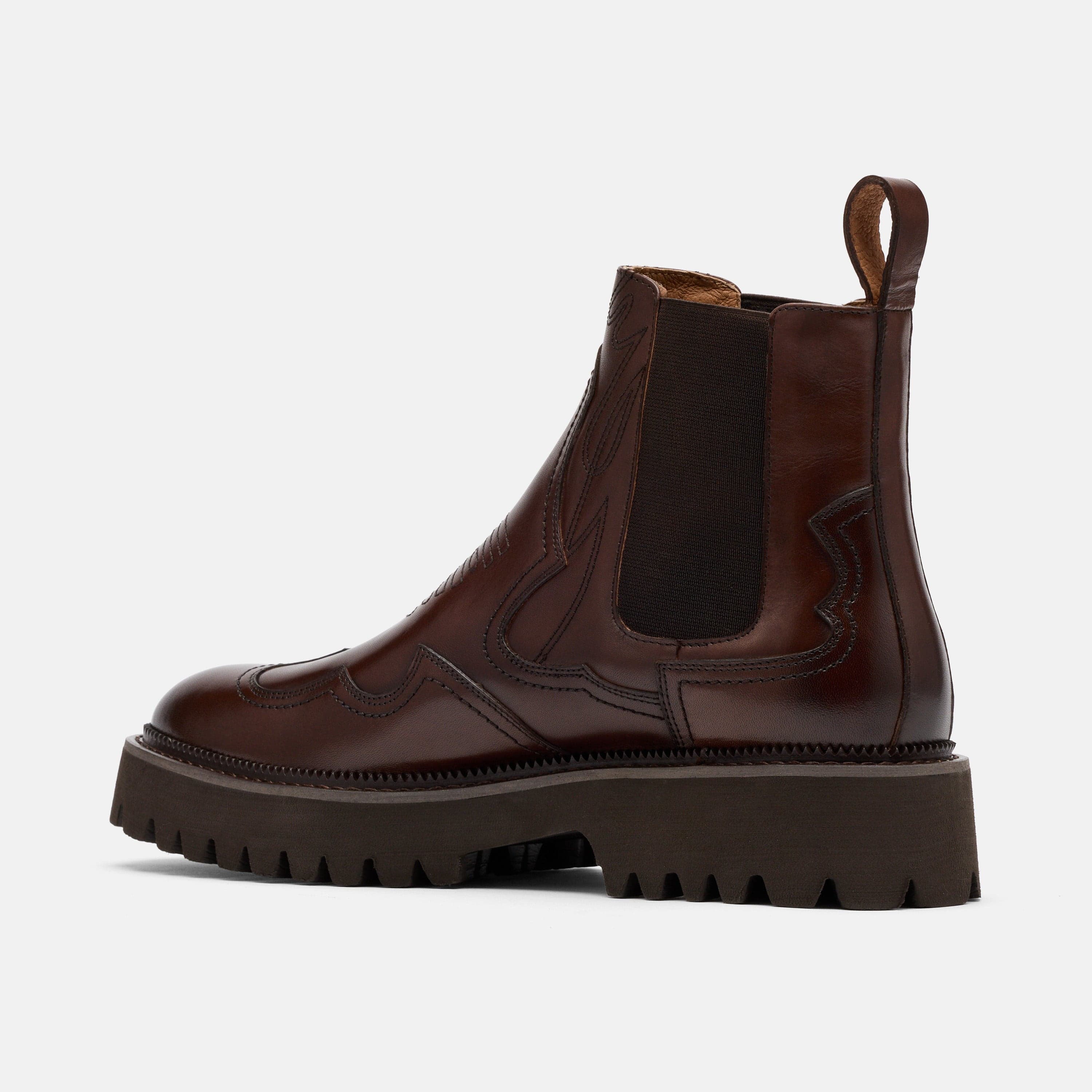 Dax Chocolate Leather Chelsea Boots