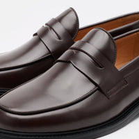 Calum Chocolate Brown Leather Penny Loafers