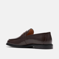 Calum Chocolate Brown Leather Penny Loafers