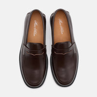 Calum Chocolate Brown Leather Penny Loafers
