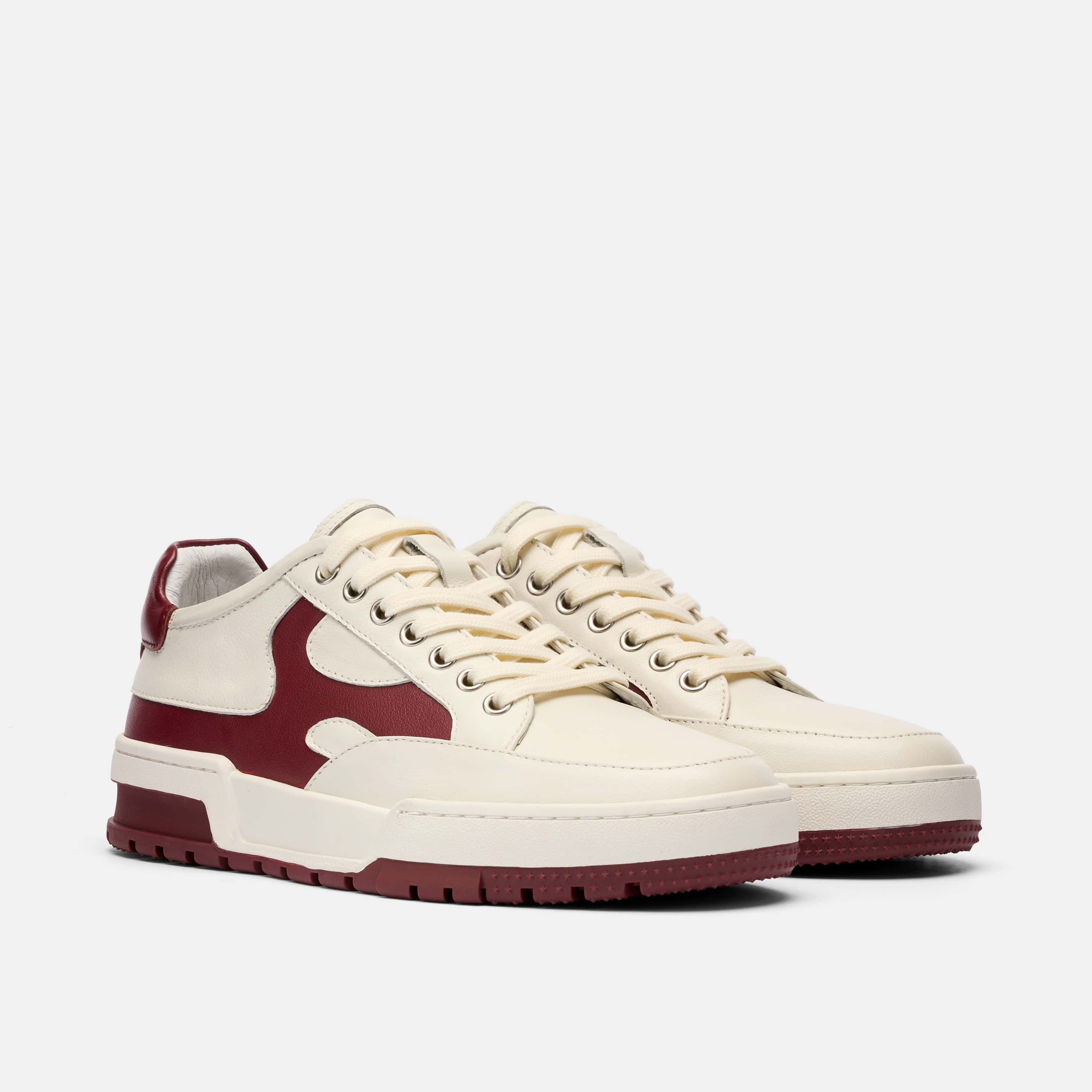 Women's Club Court Tennis Shoe - White/Burgundy