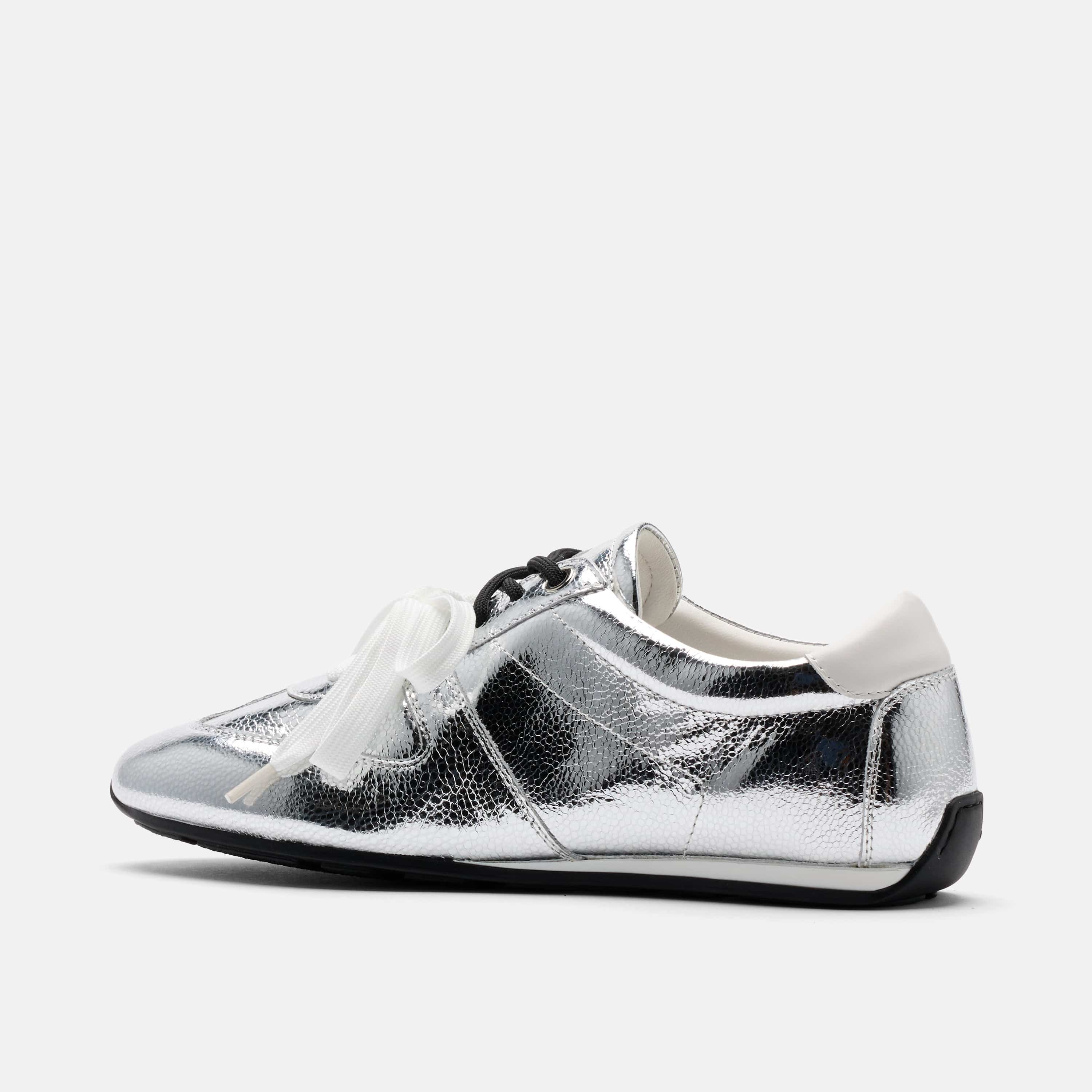 Colette Silver Metallic Leather Sneakers