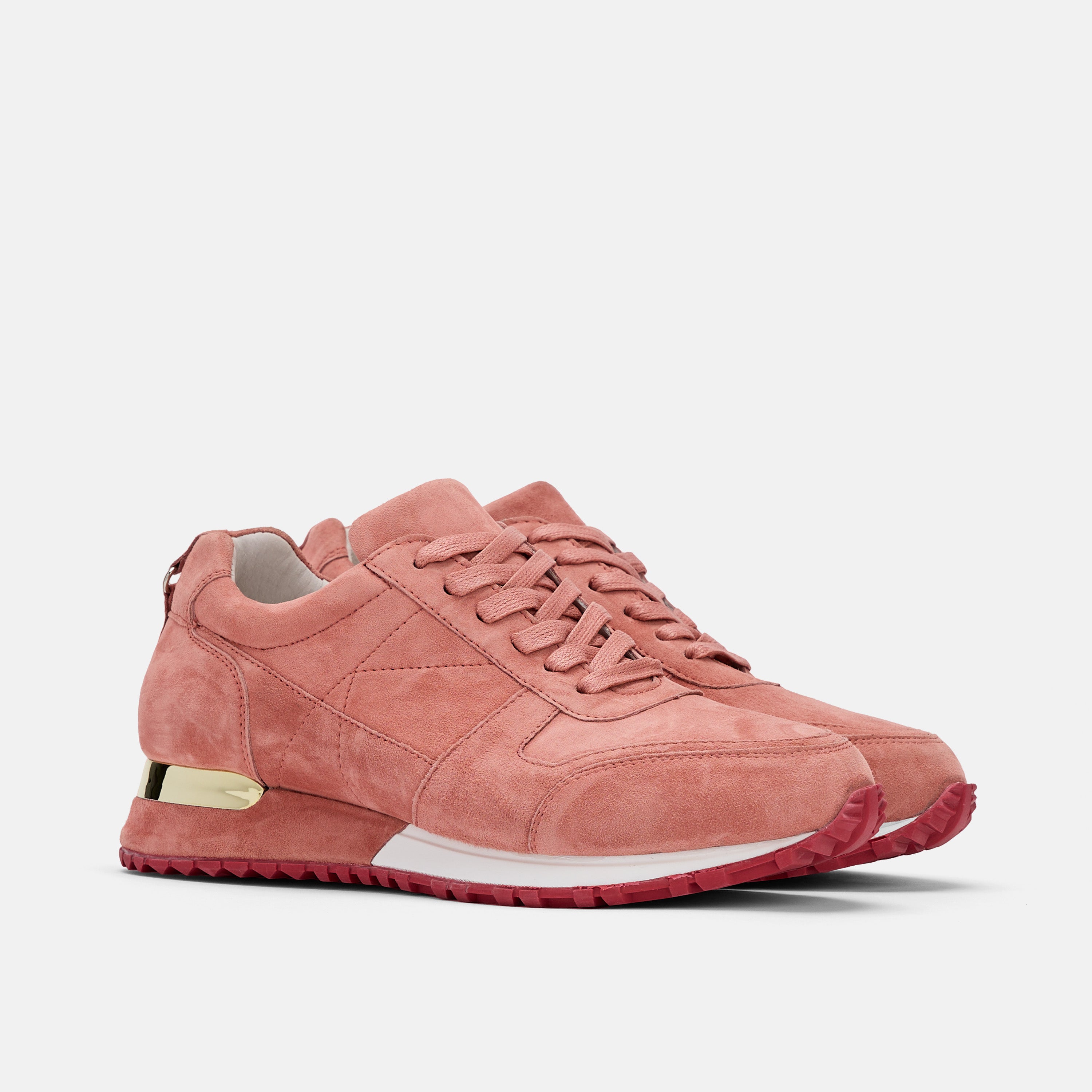 Ms. Ash Coral Pink Suede Trainers