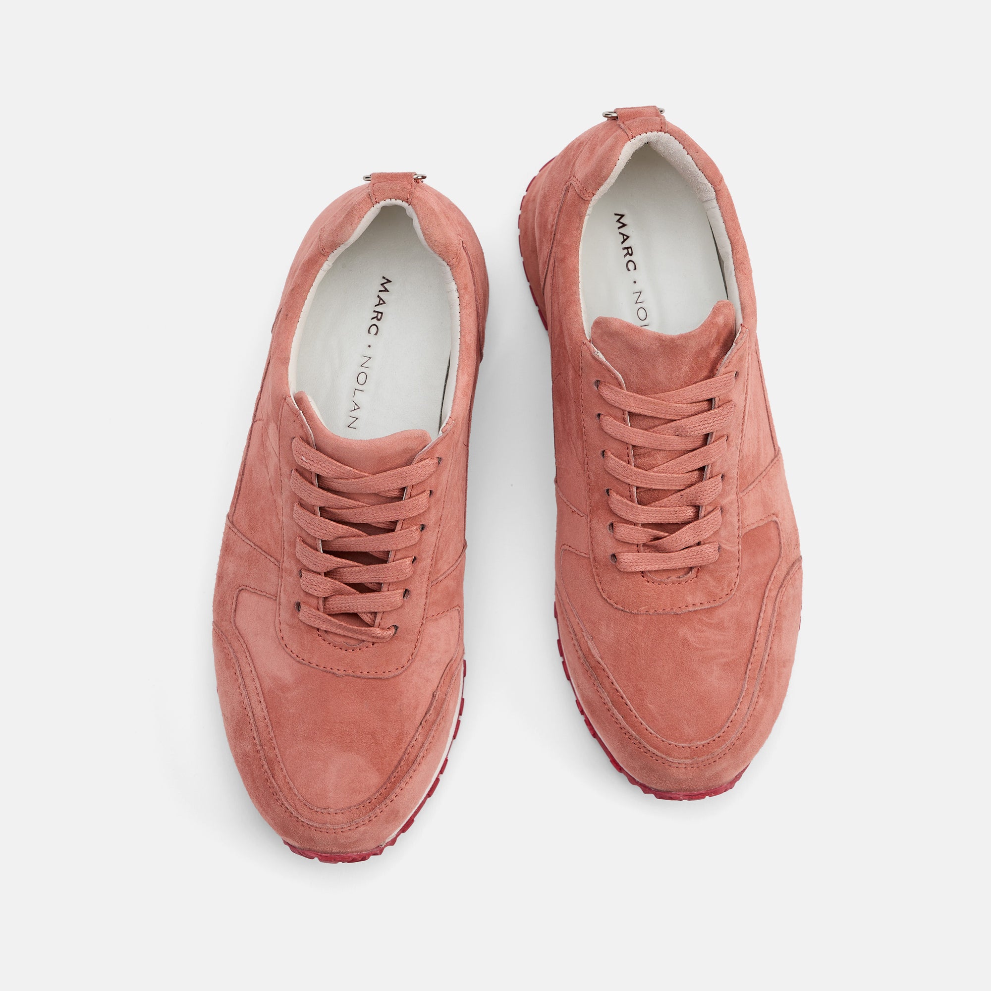 Ms. Ash Coral Pink Suede Trainers