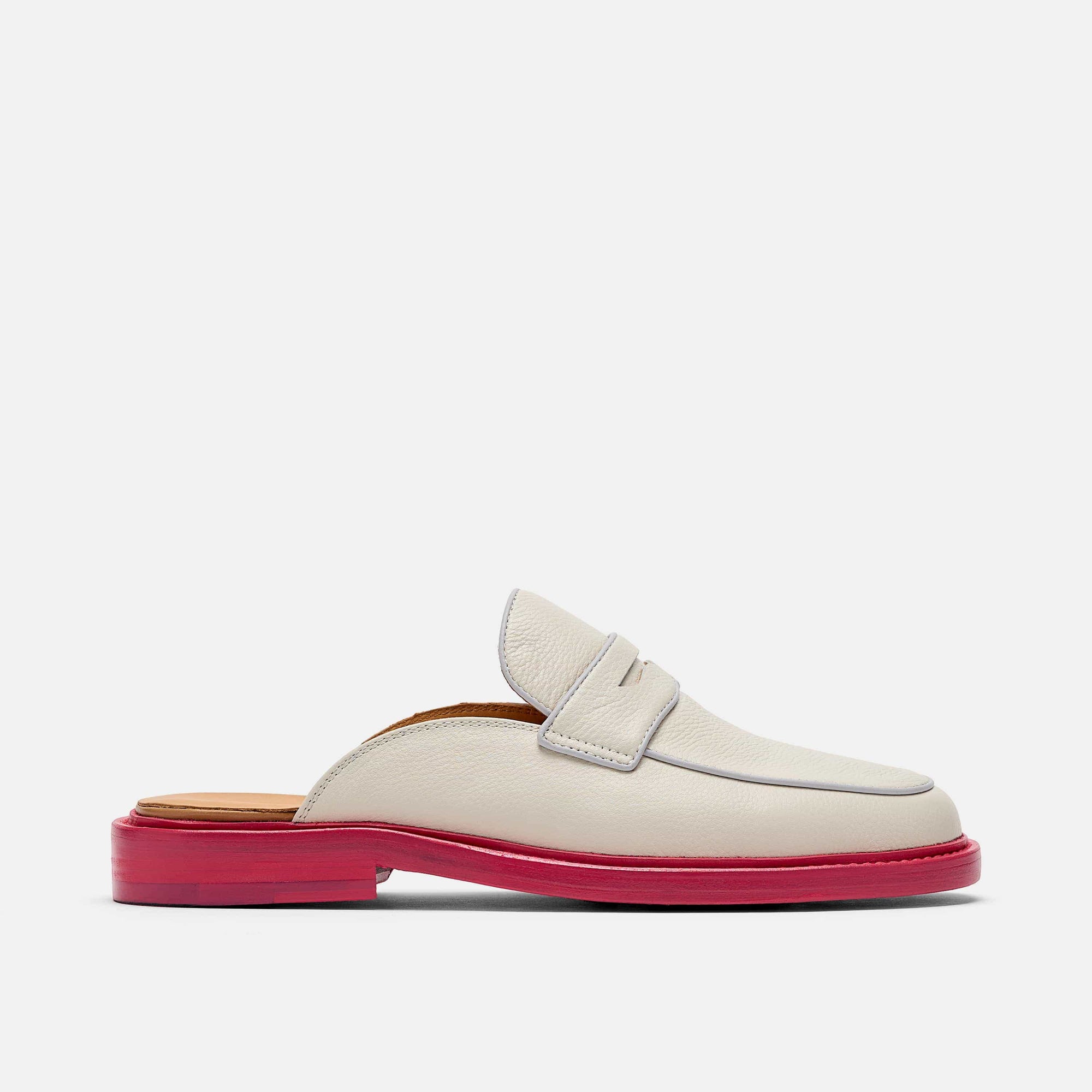 Del Mar Cream Pink Loafer Mules