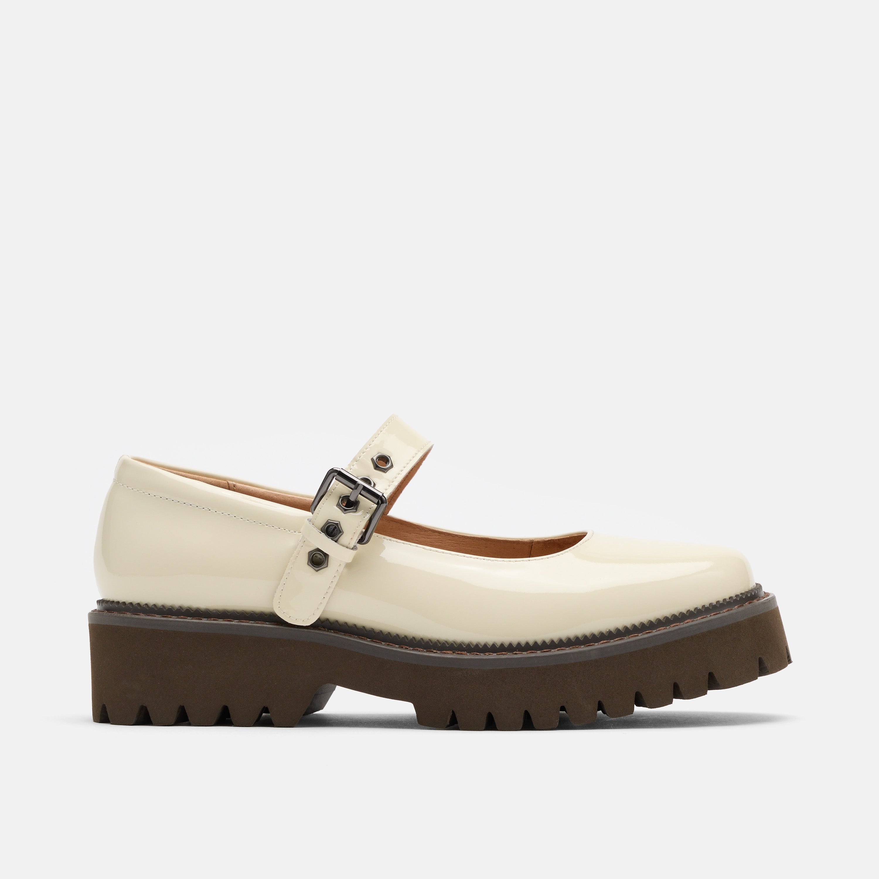 Lyla Cream Patent Leather Mary Janes