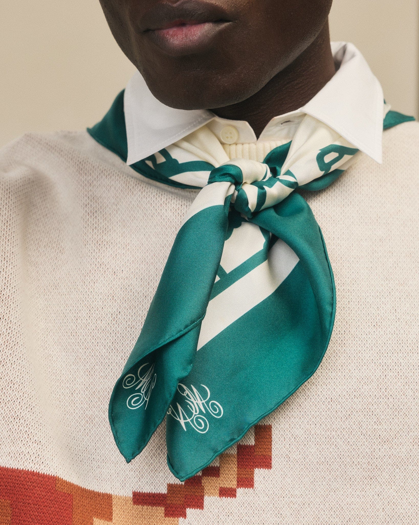 Marc Nolan Silk Scarf - Cream