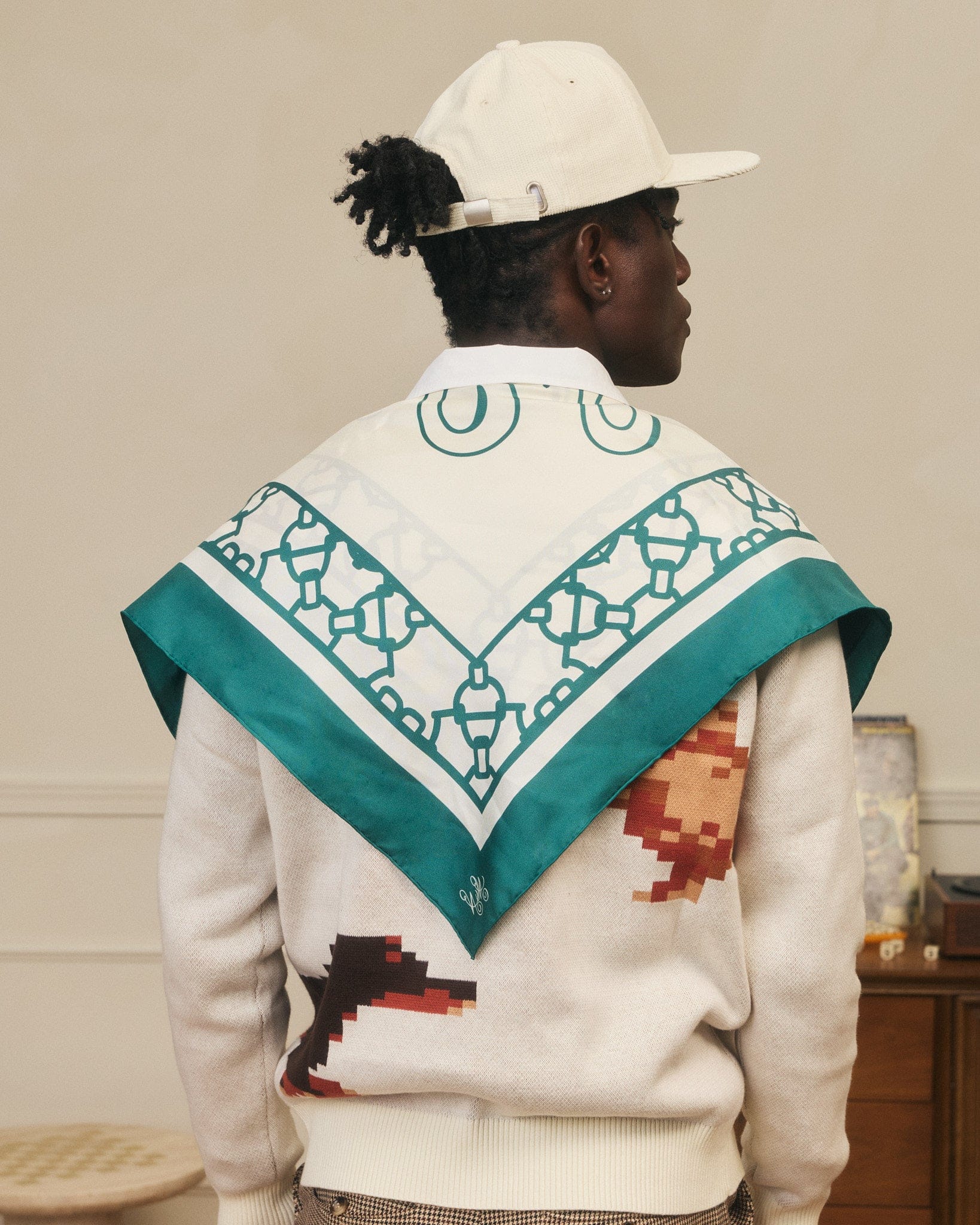 Marc Nolan Silk Scarf - Cream