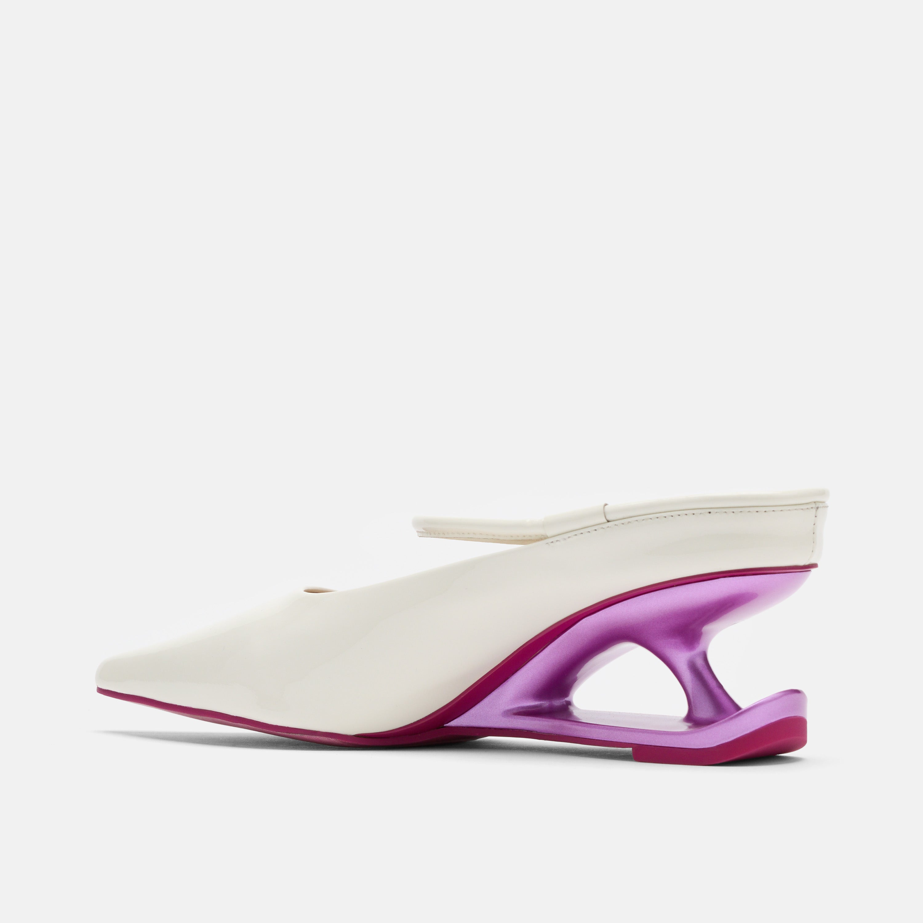 Sophia Cream/Magenta Leather Strap Pumps