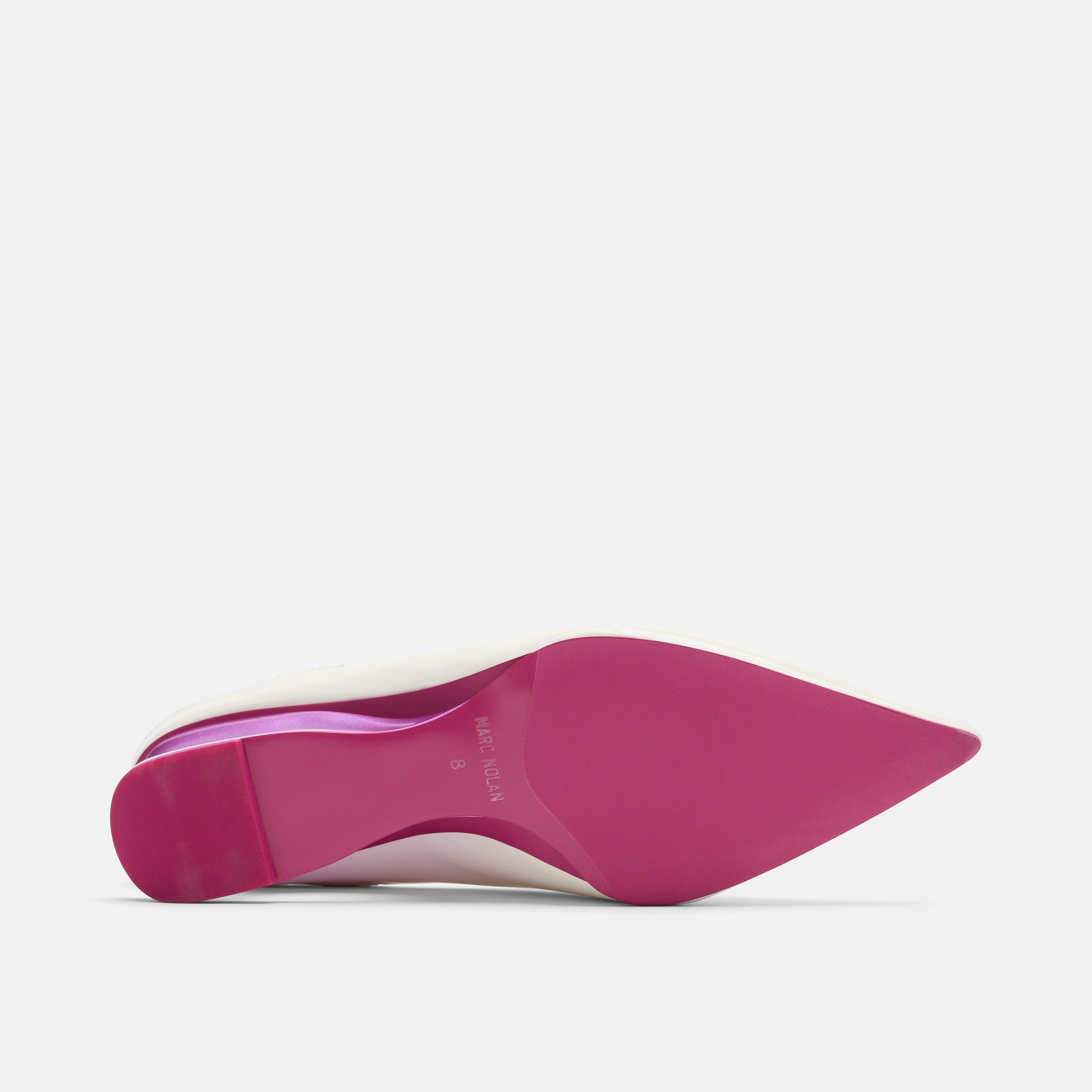 Sophia Cream/Magenta Leather Strap Pumps