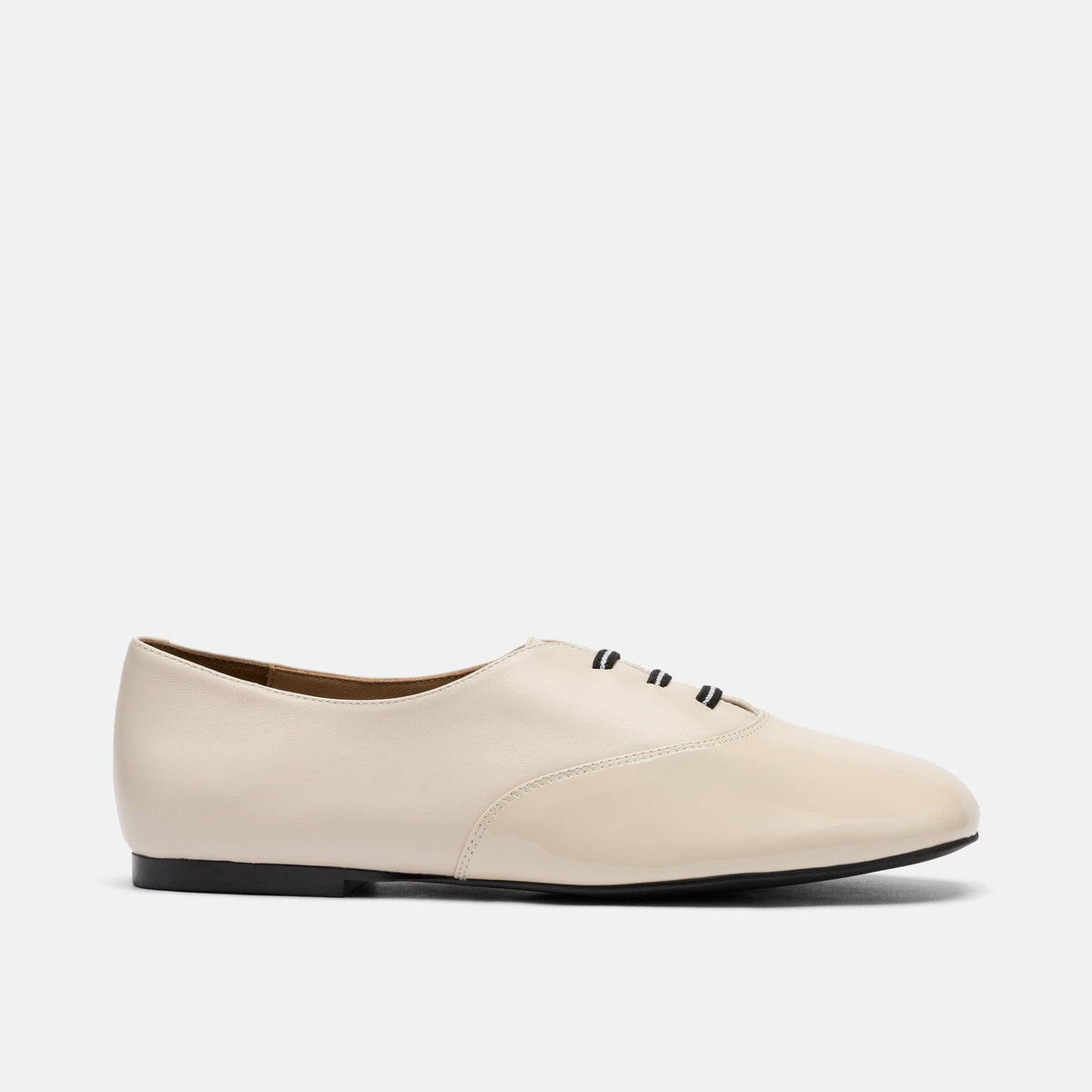 Crosstown White Cream Leather Ballet Sneakers