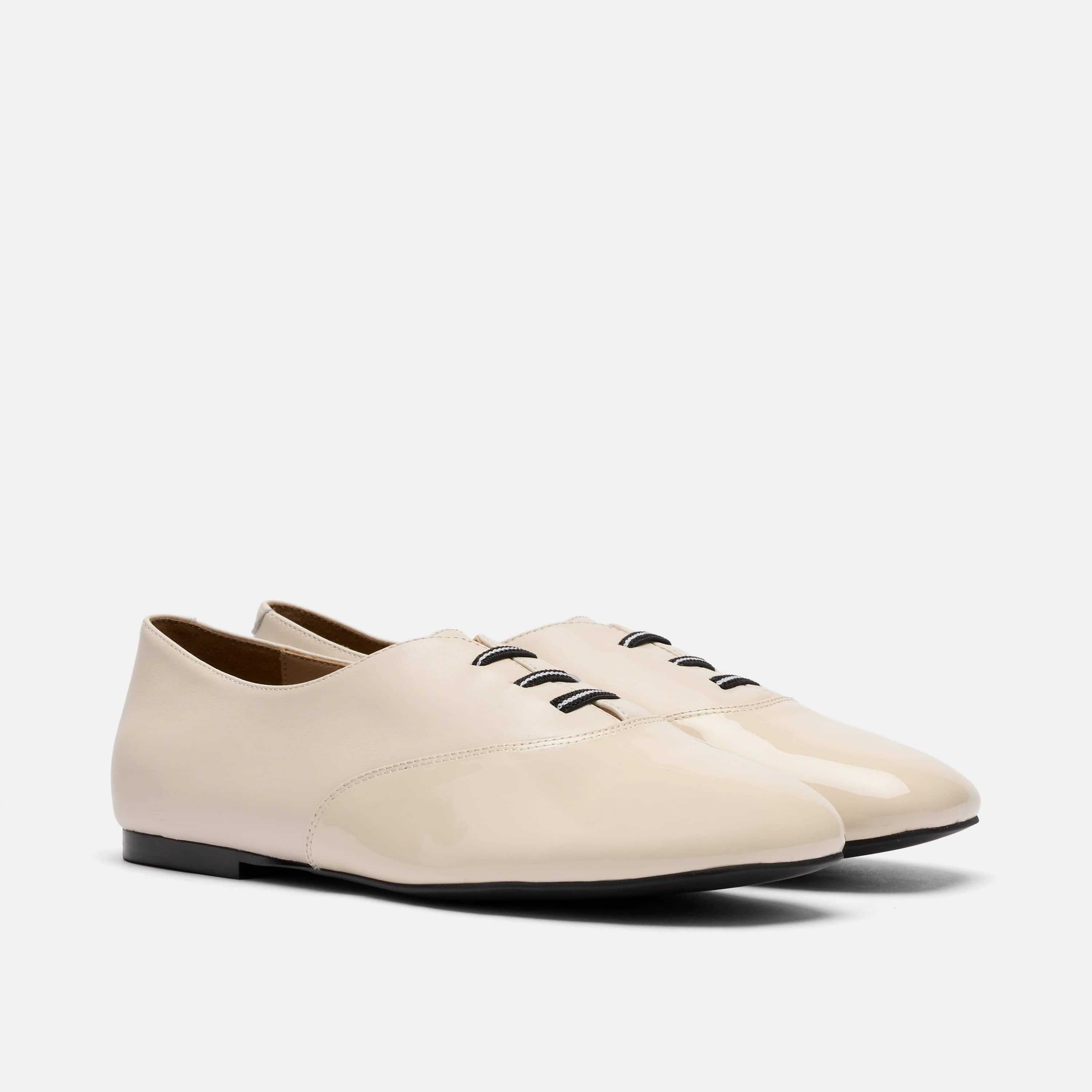 Crosstown White/Cream Leather Ballet Sneakers