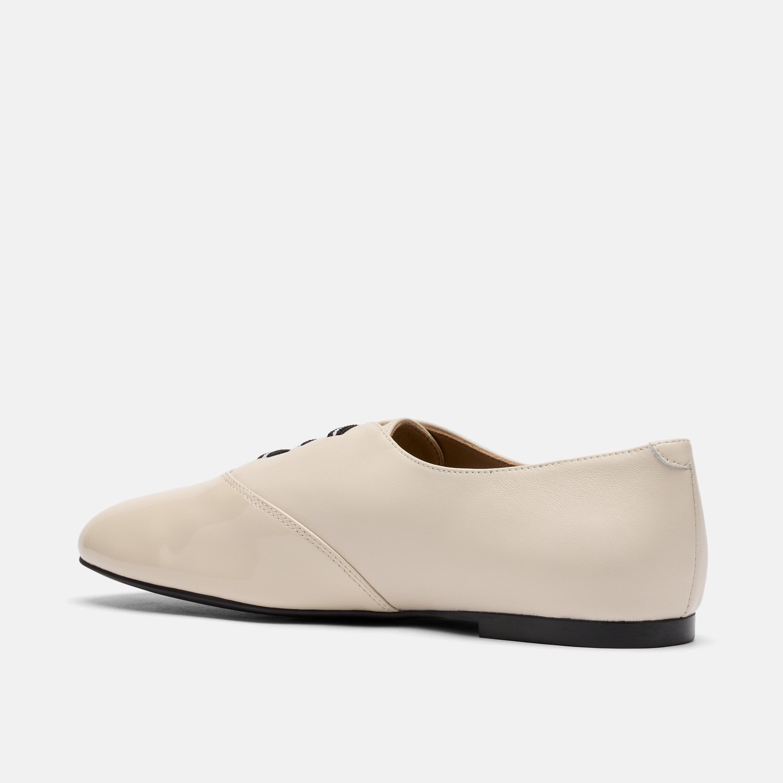 Crosstown White/Cream Leather Ballet Sneakers