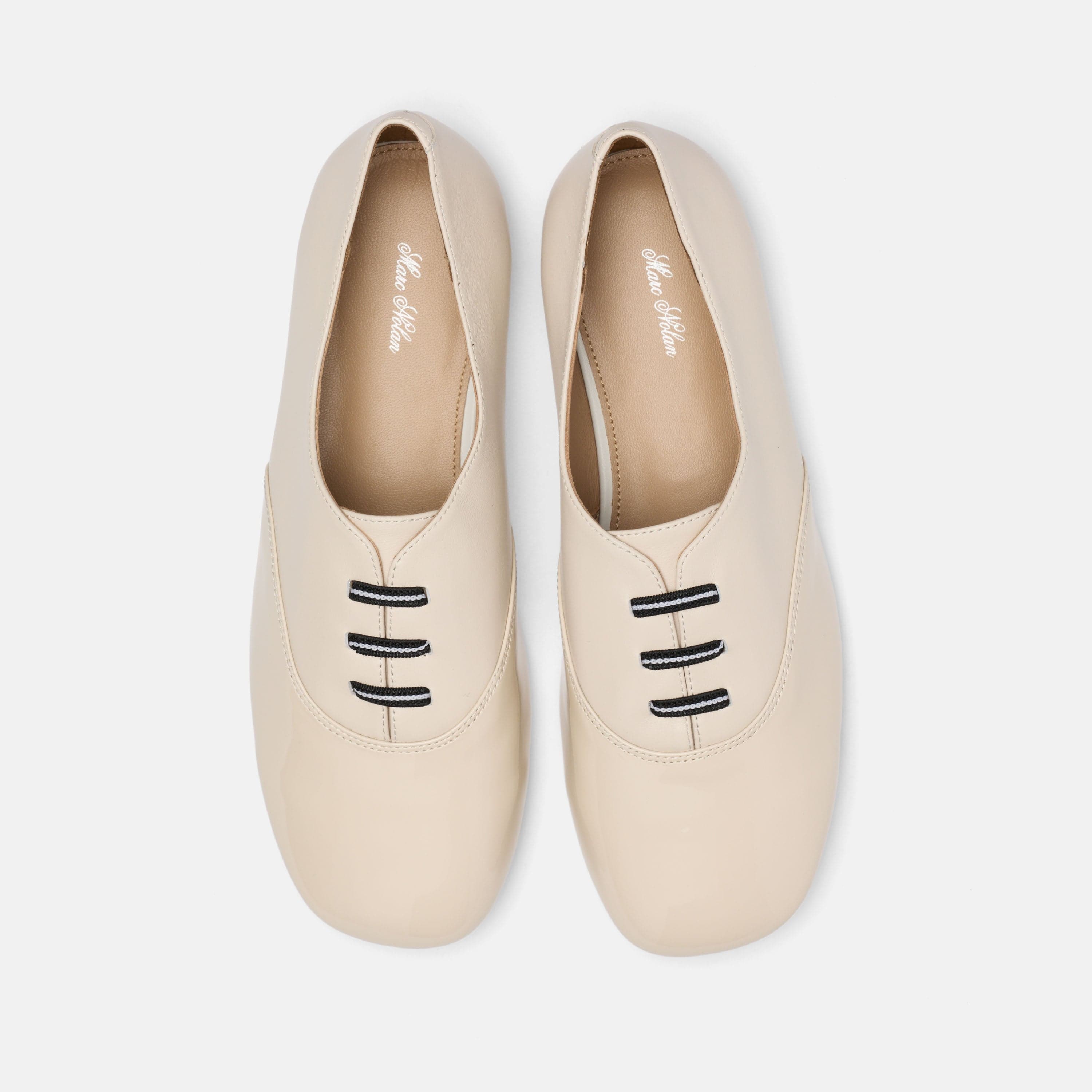 Crosstown White/Cream Leather Ballet Sneakers