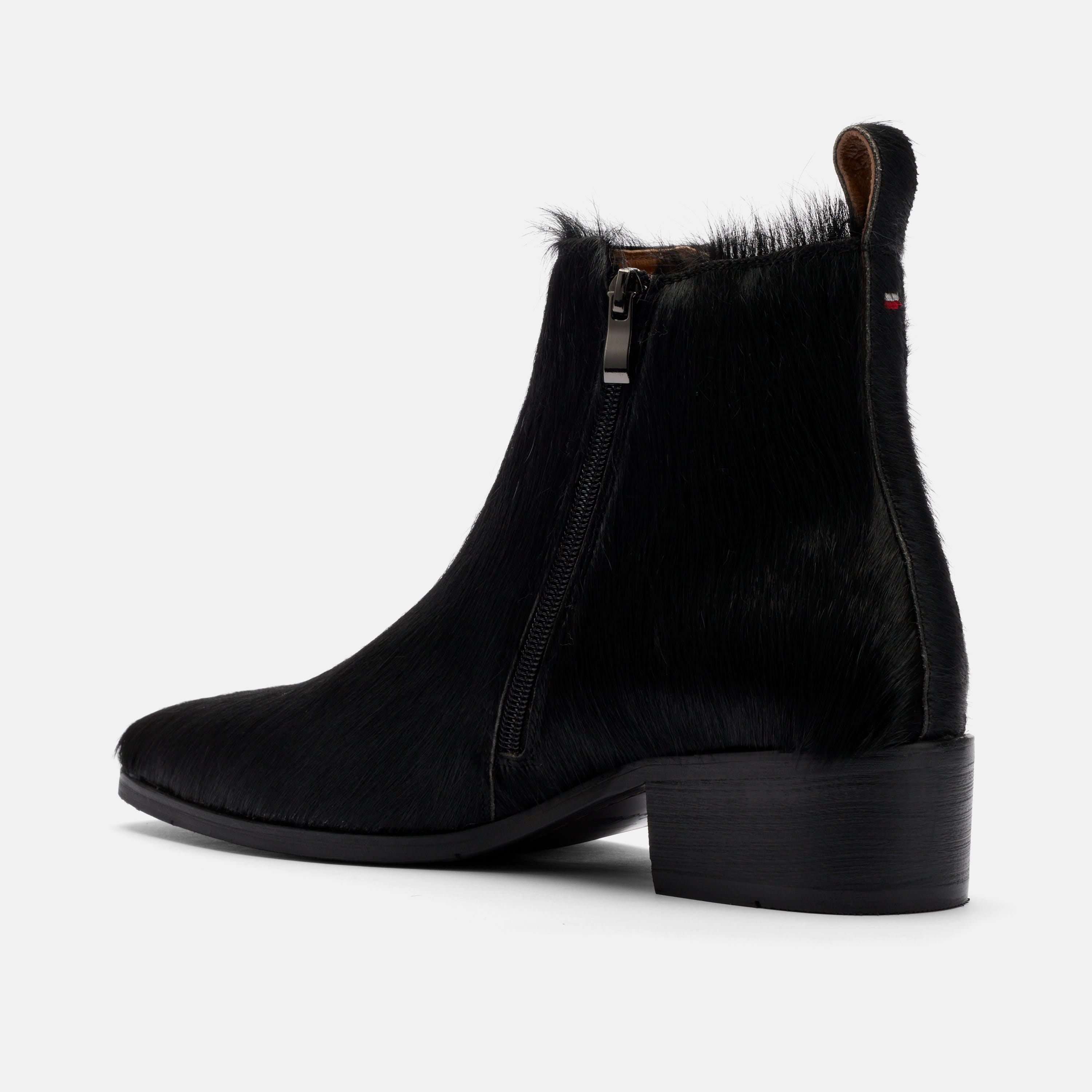 Dante Black Pony Hair Chelsea Boots