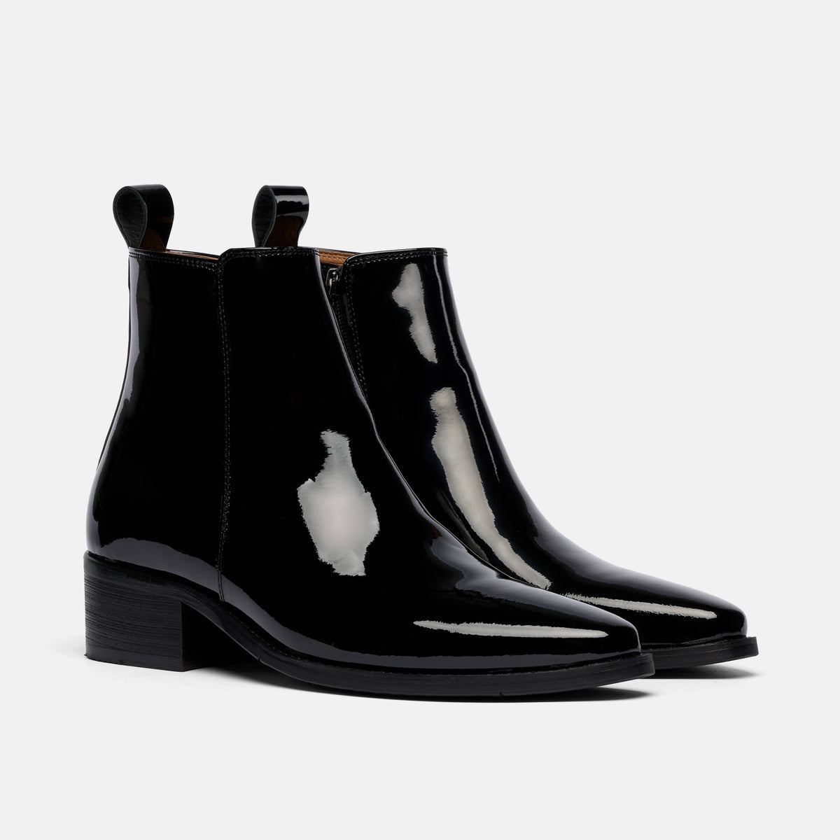 Dante Black Patent Leather Chelsea Boots