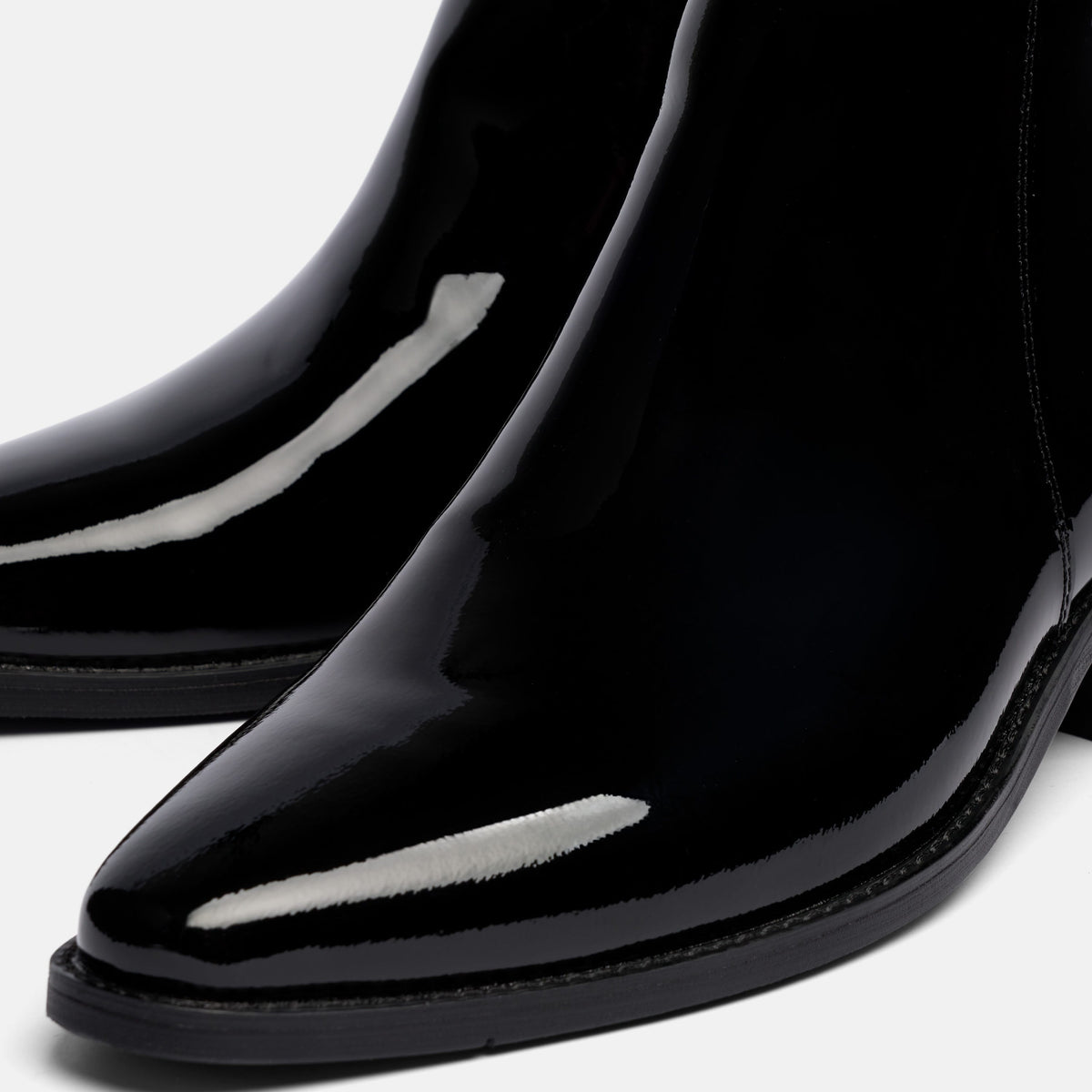 Dante Black Patent Leather Chelsea Boots