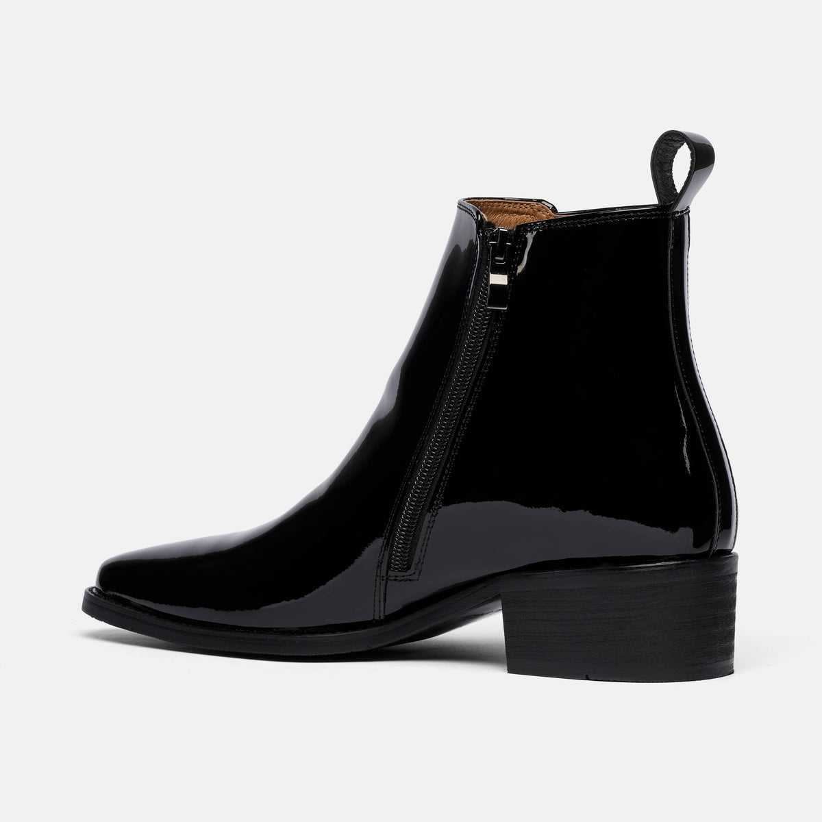 Dante Black Patent Leather Chelsea Boots