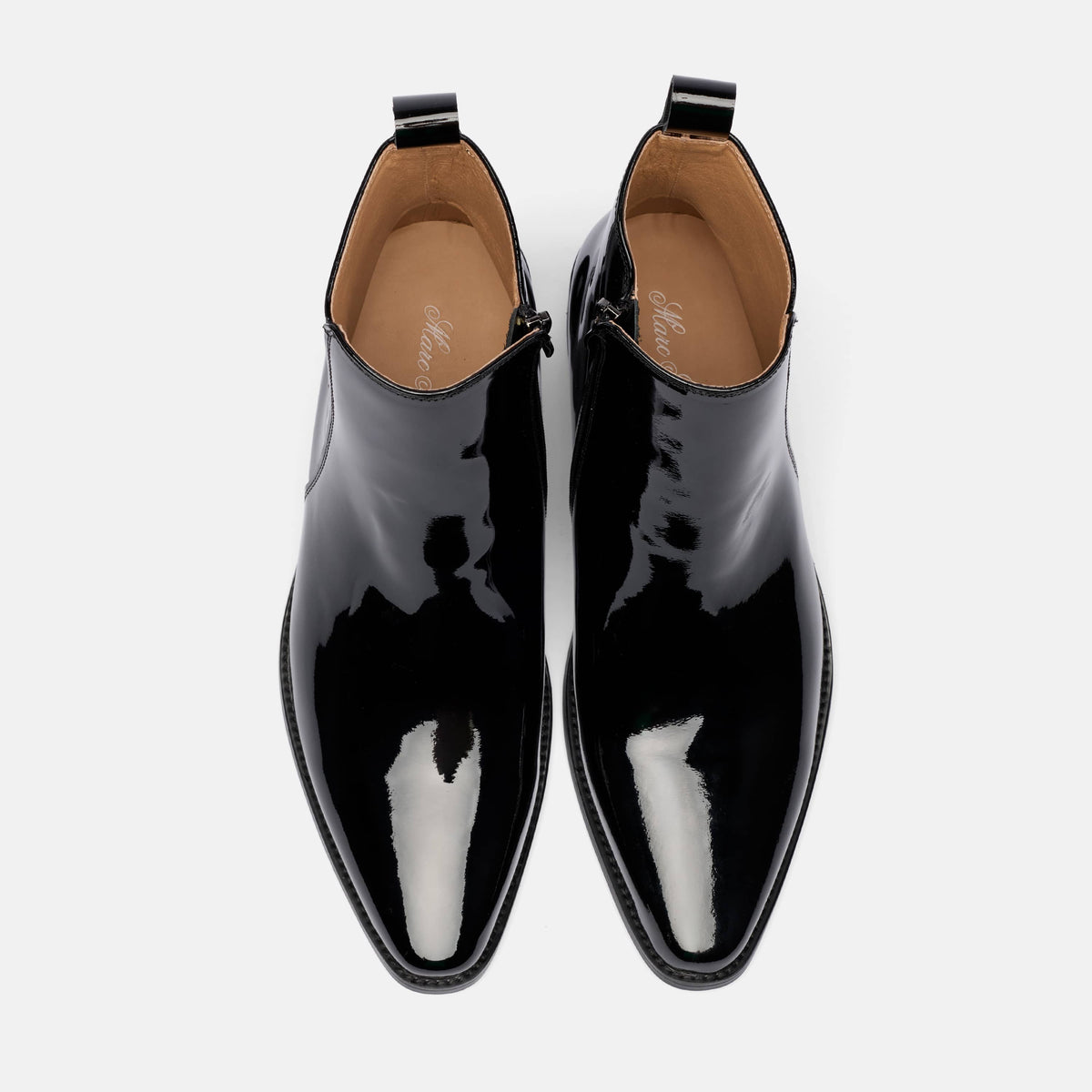 Dante Black Patent Leather Chelsea Boots
