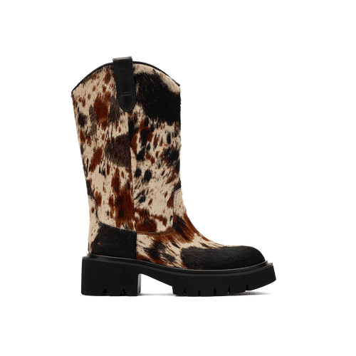 Daisy Dark Horse Pony Hair Lug Cowgirl Boots