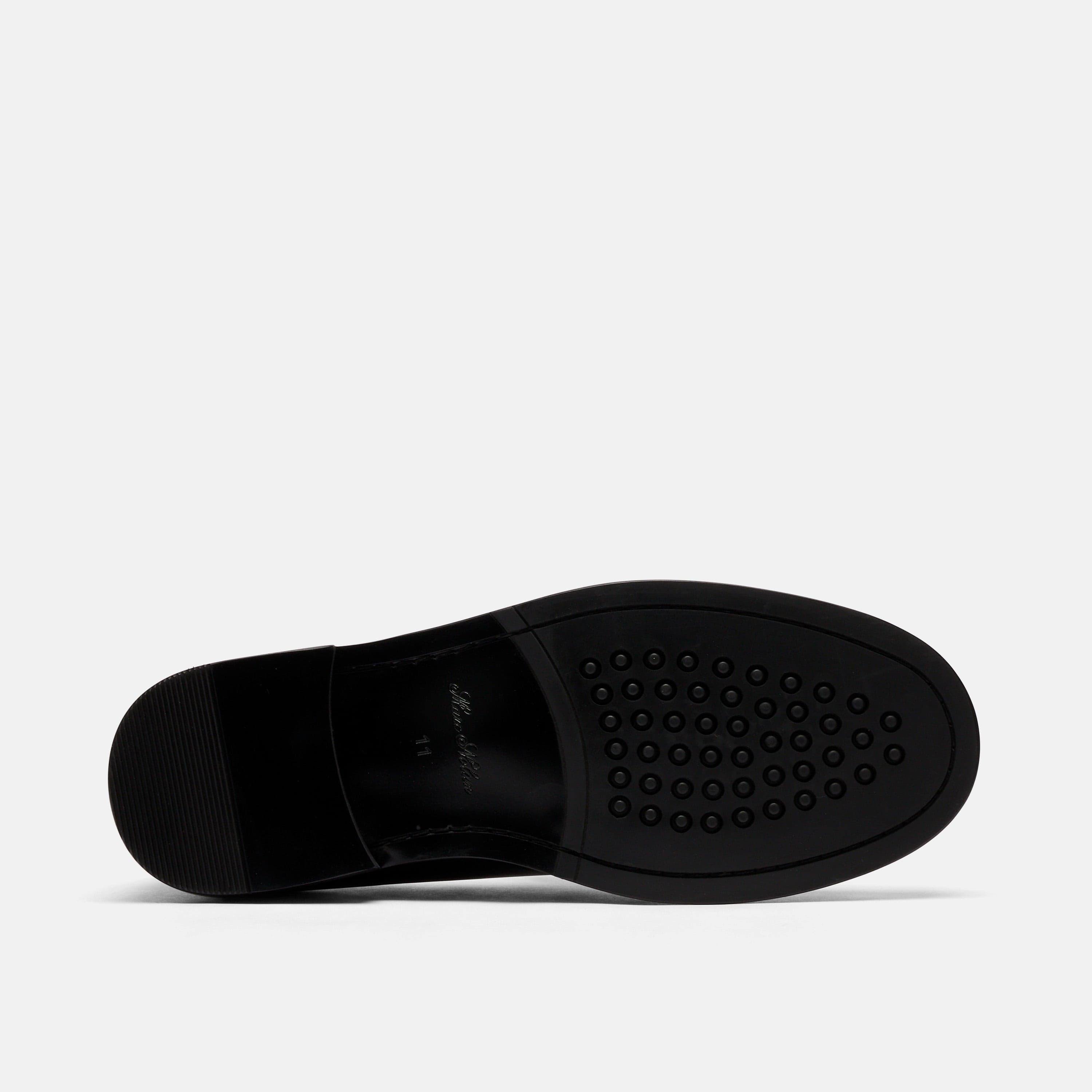 Denzel Black Calf Leather Tassel Loafers