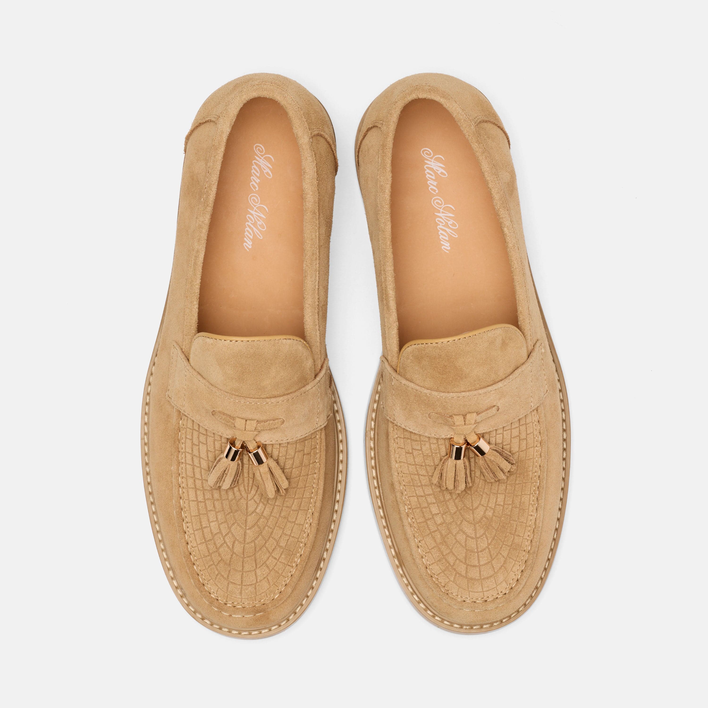 Denzel Light Caramel Suede Tassel Loafers