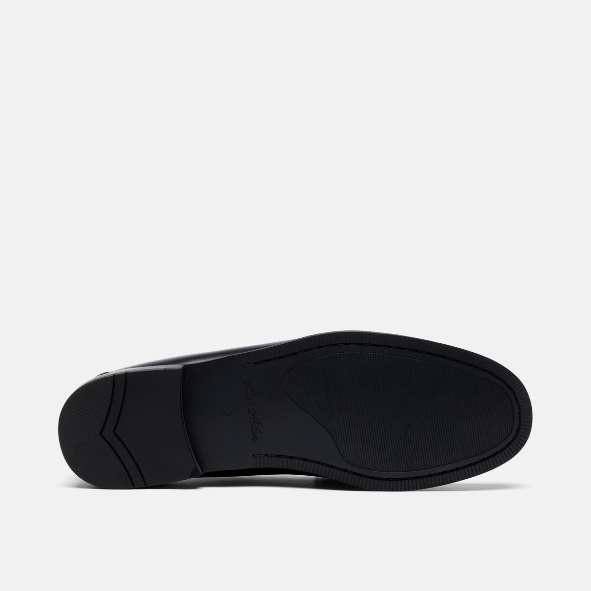 Dez Black Leather Moc Toe Penny Loafers