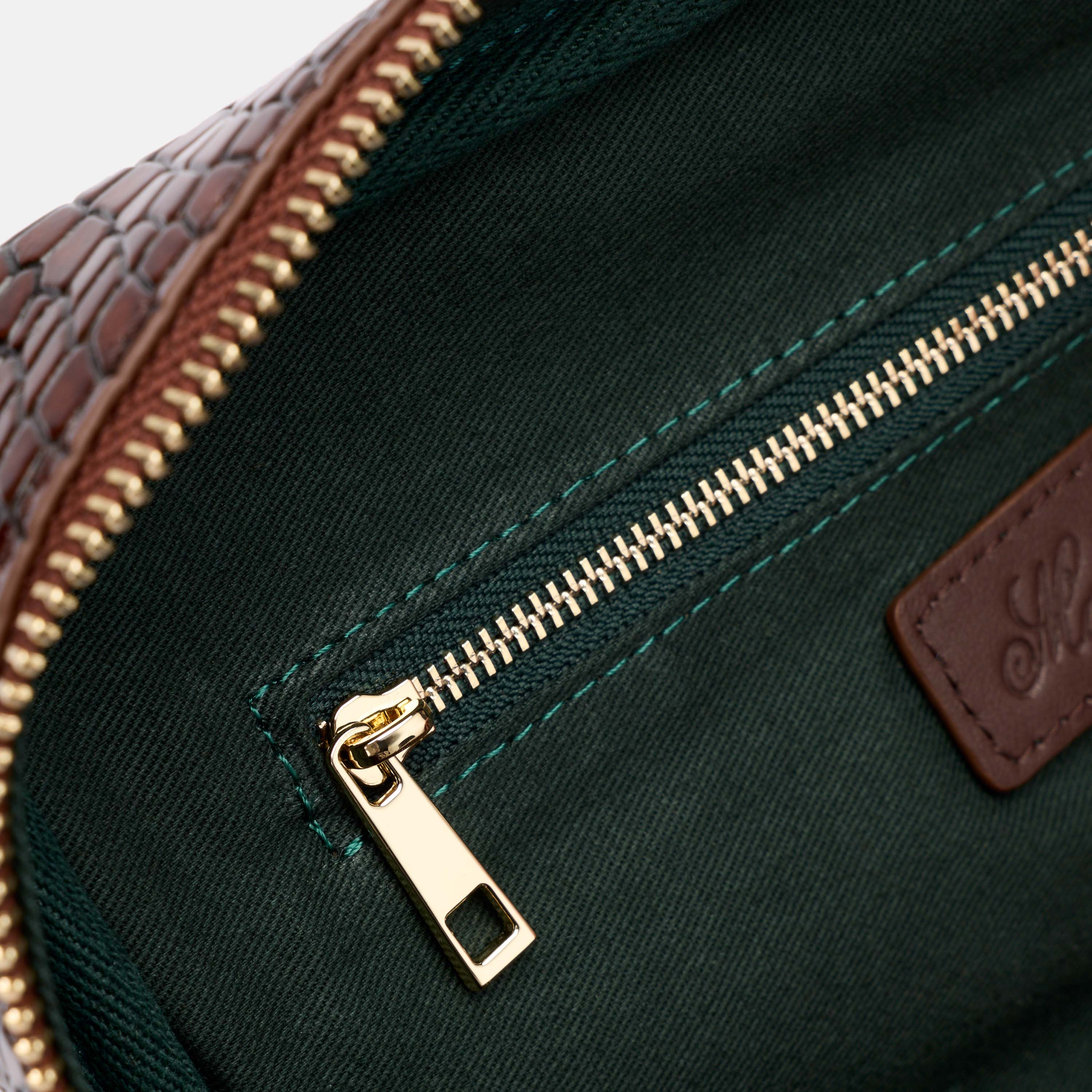 Marc Nolan Dopp Kit - Brown Crocskin