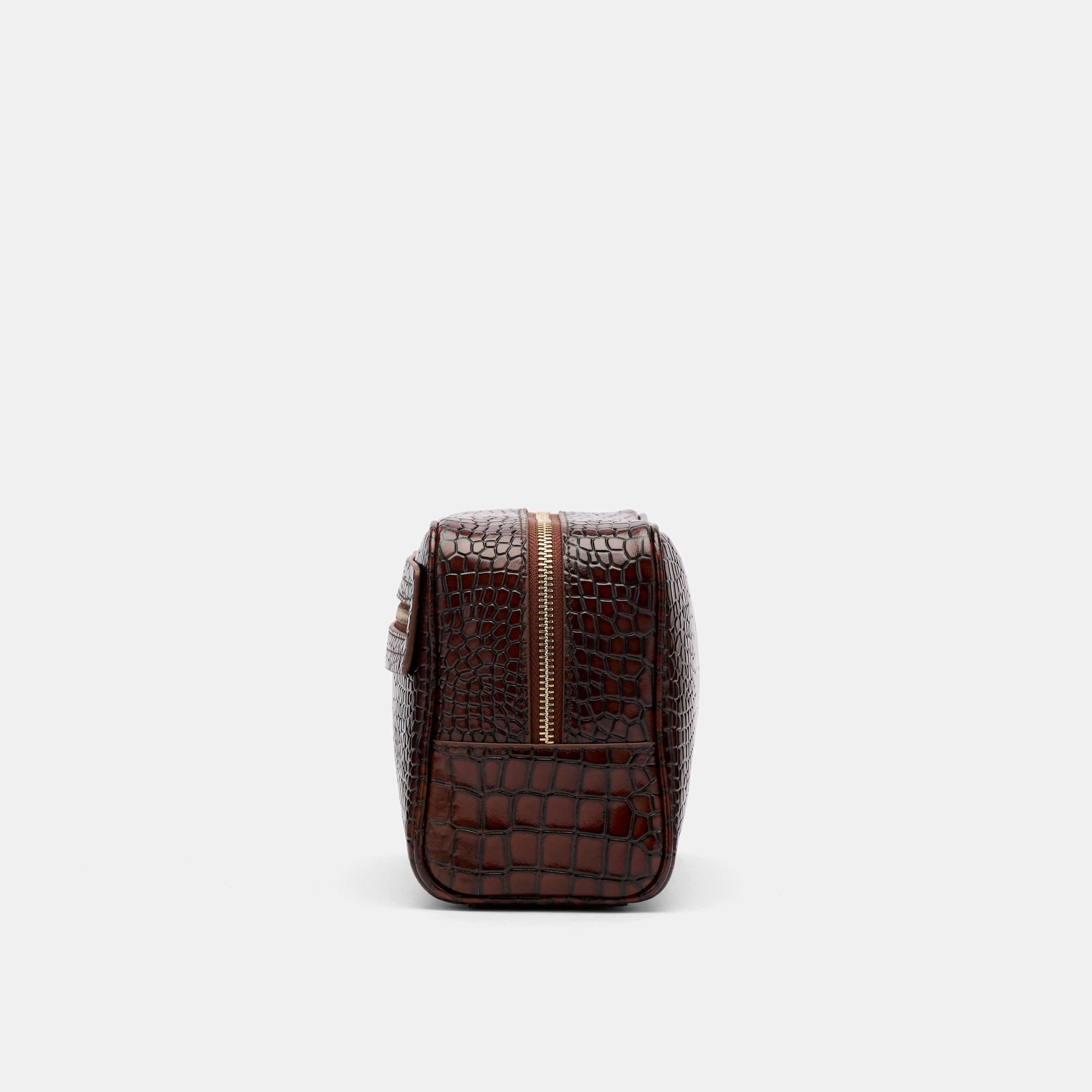 Marc Nolan Dopp Kit - Brown Crocskin