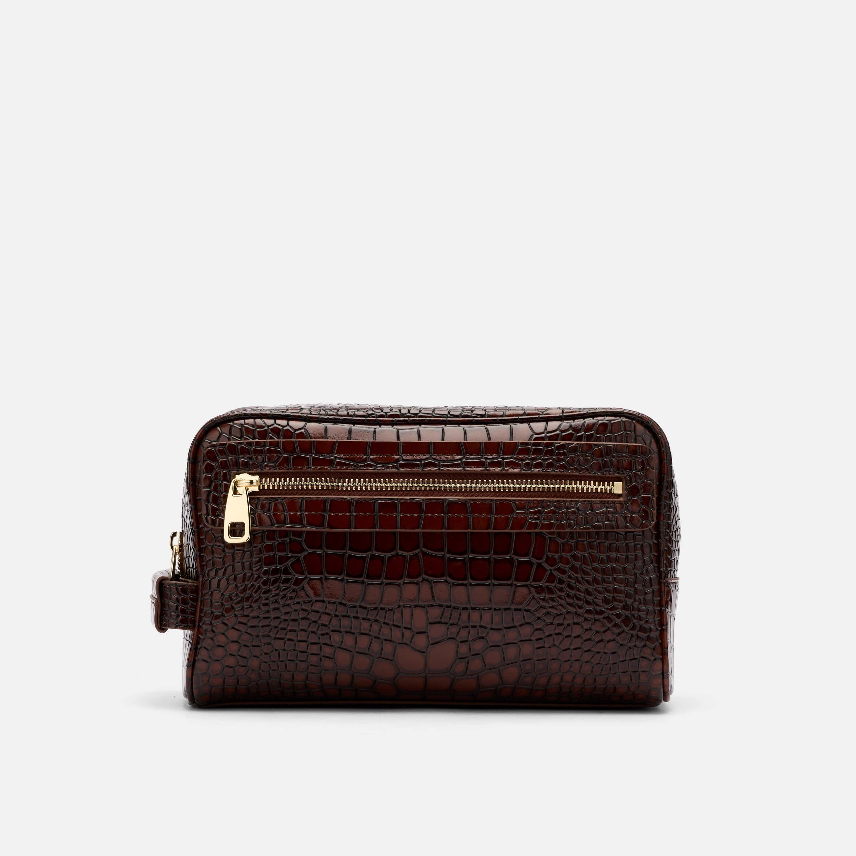Marc Nolan Dopp Kit - Brown Crocskin