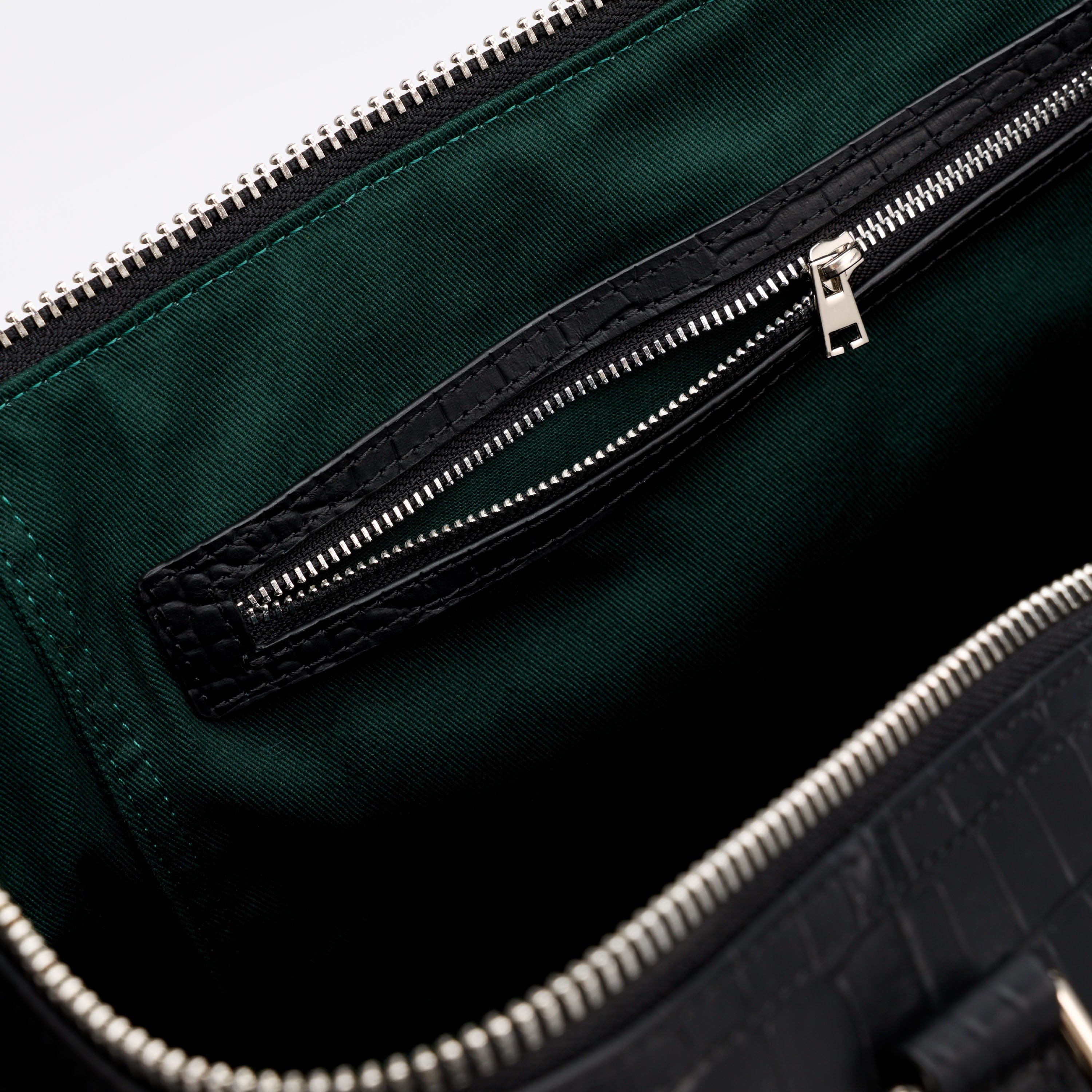 Marc Nolan Large Weekender Duffle Bag - Black Crocskin