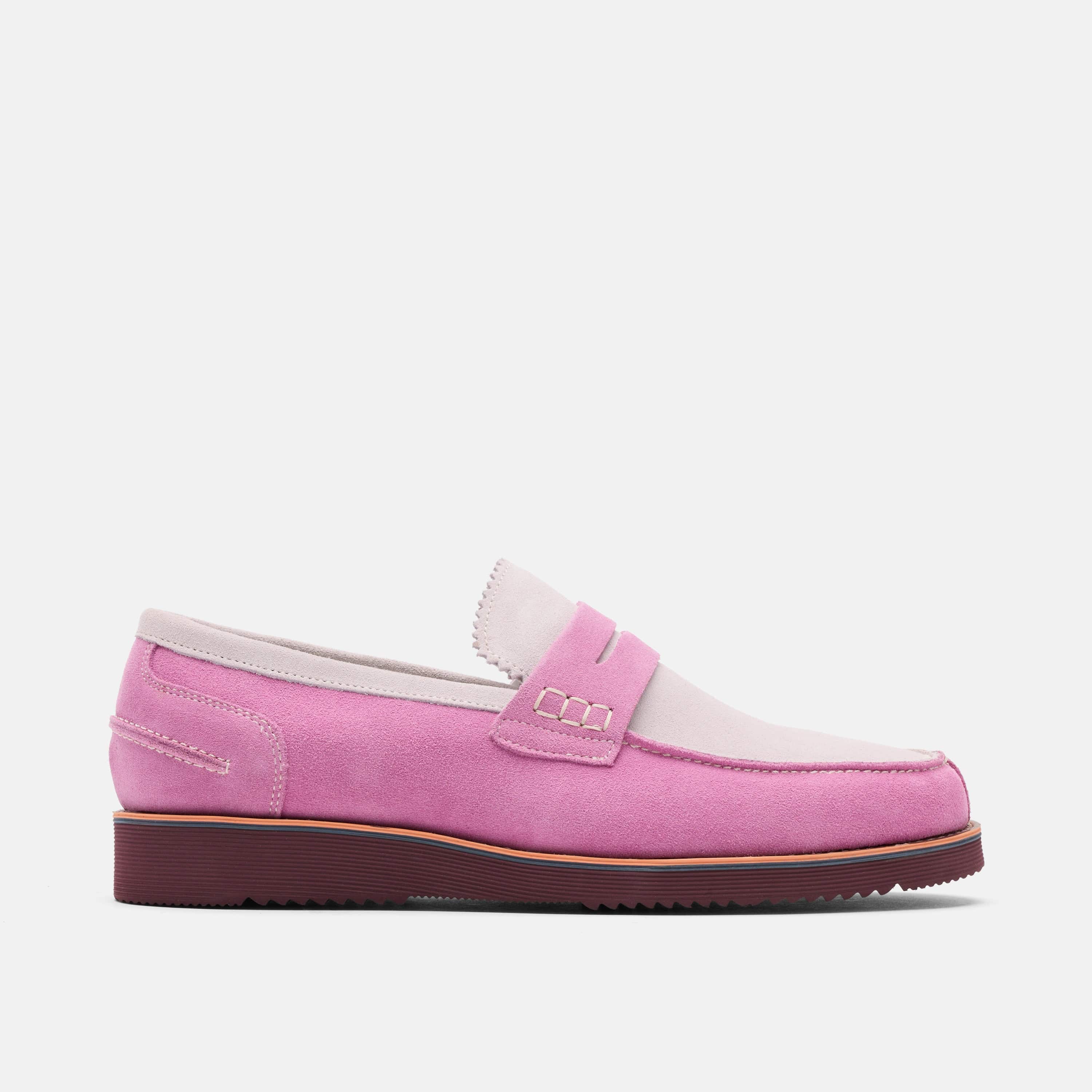 Abe Dusty Rose Suede Penny Loafers