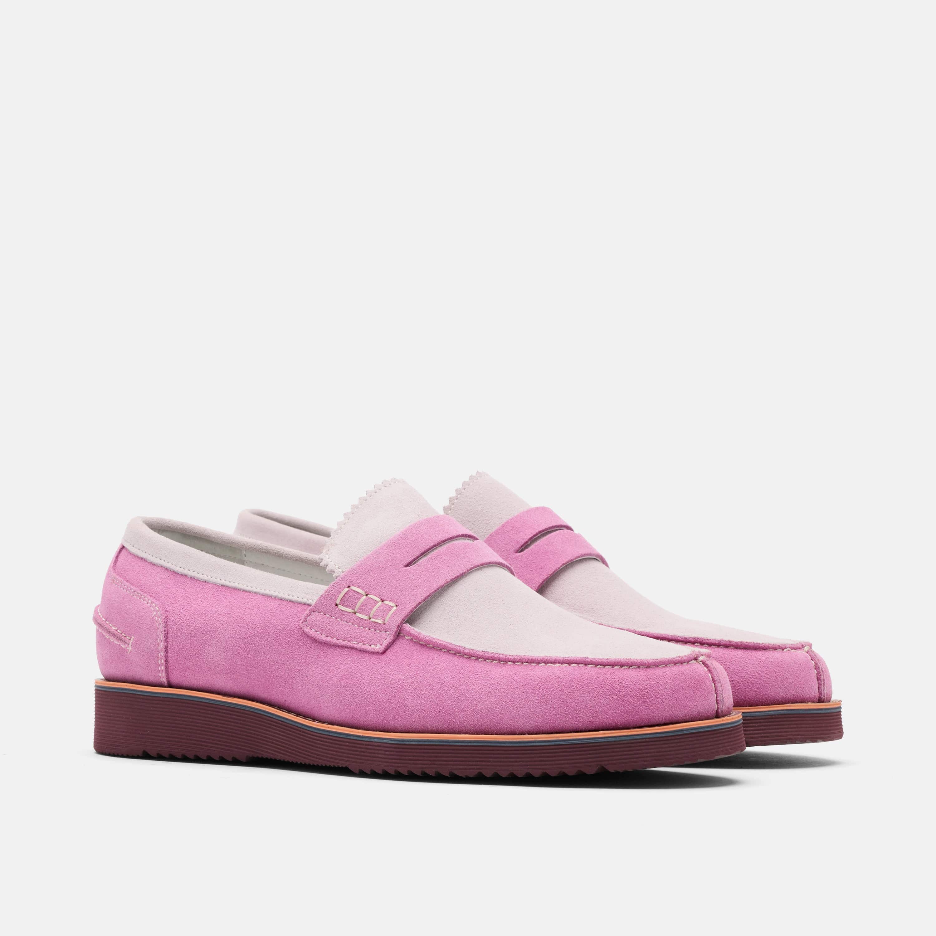 Abe Dusty Rose Suede Penny Loafers