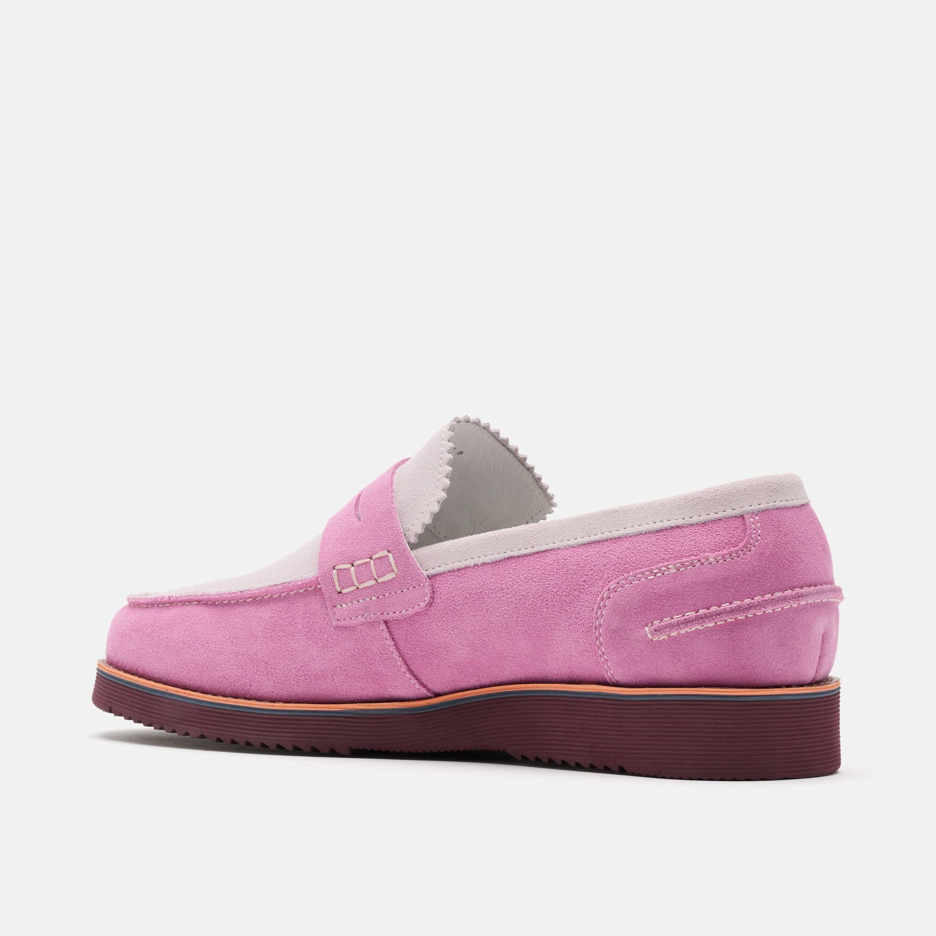 Abe Dusty Rose Suede Penny Loafers