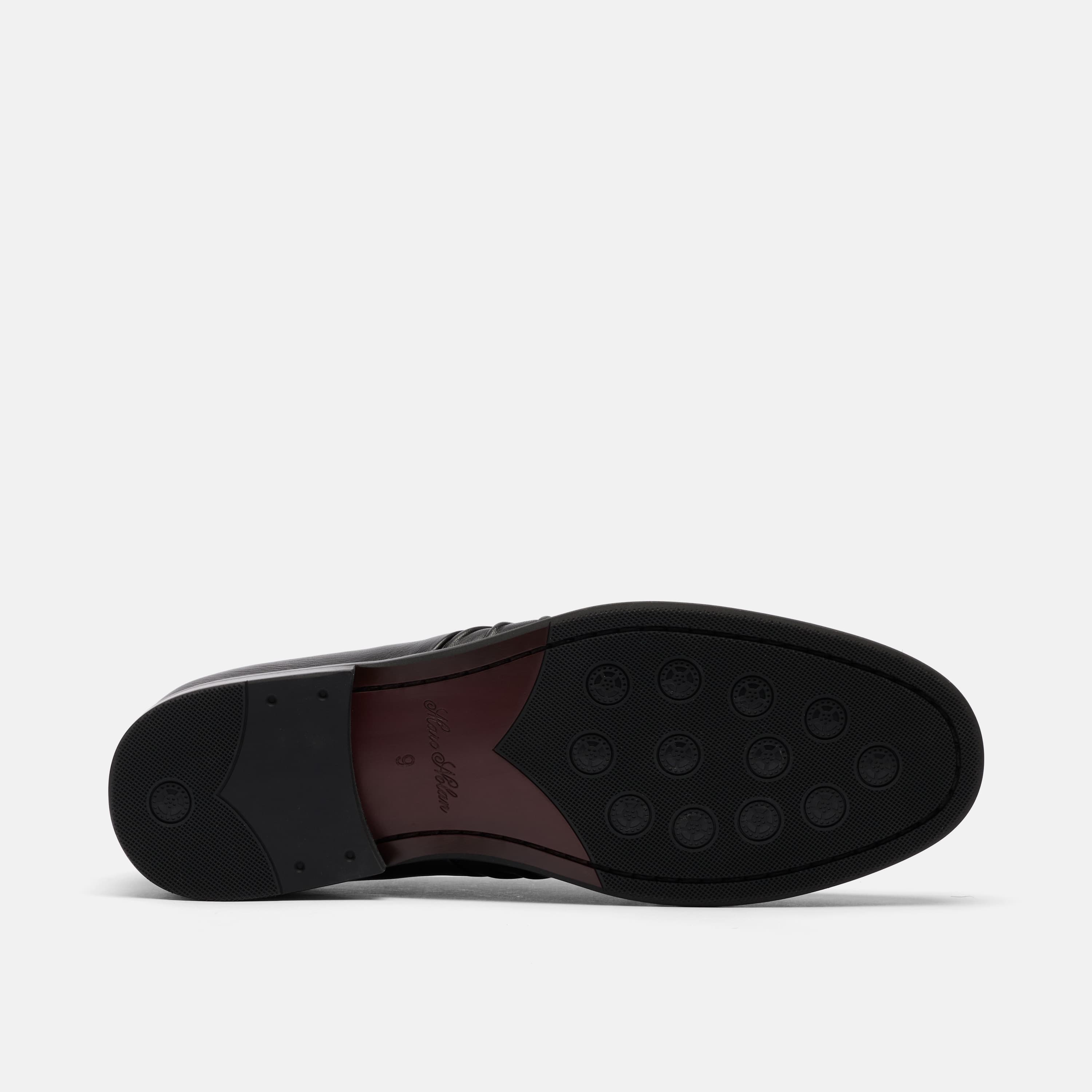 Forde Black Pleated Leather Slip On