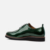 Oscar Forest Green Patent Leather Wholecut Brogue Sneakers