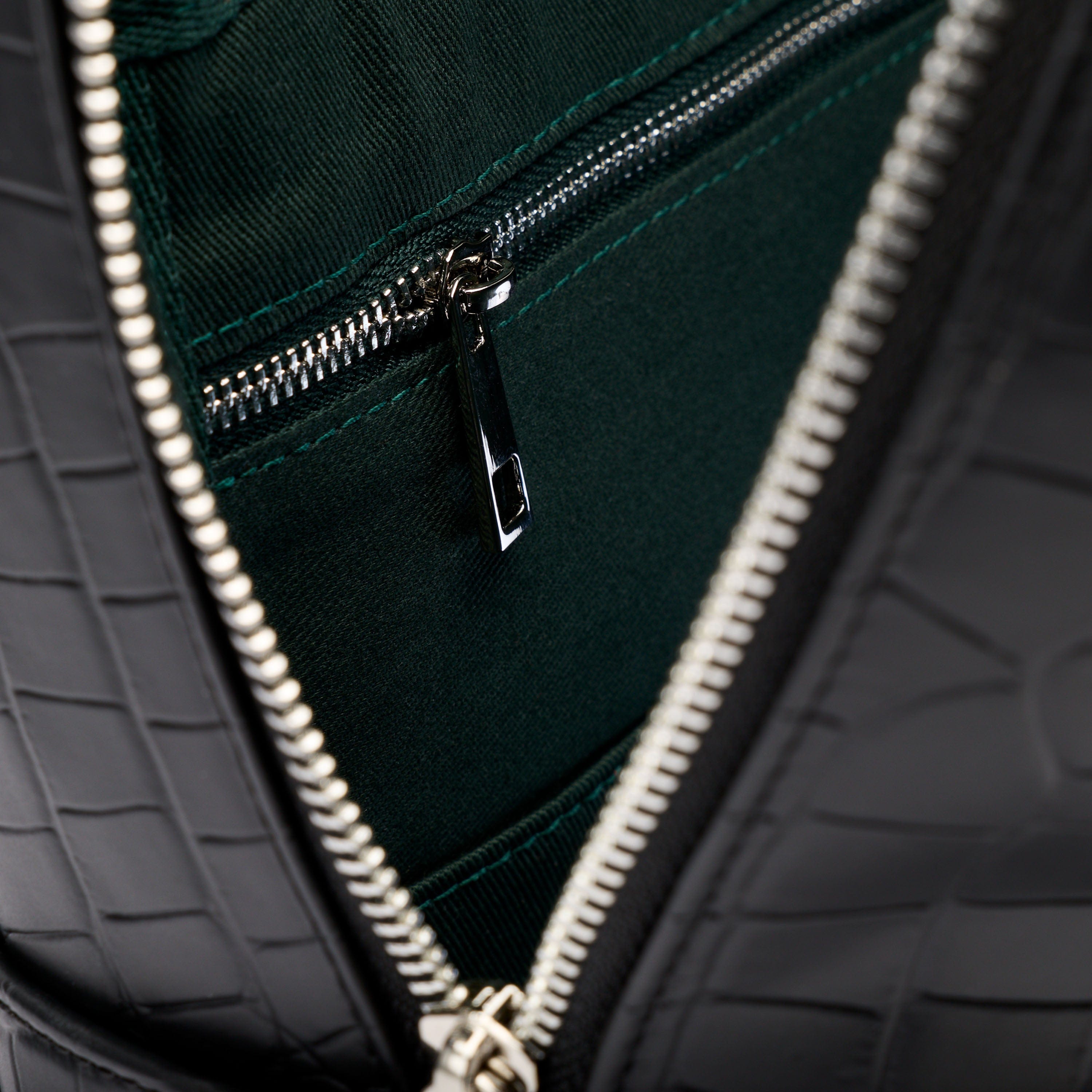 Fulton Black Crocskin Leather Backpack