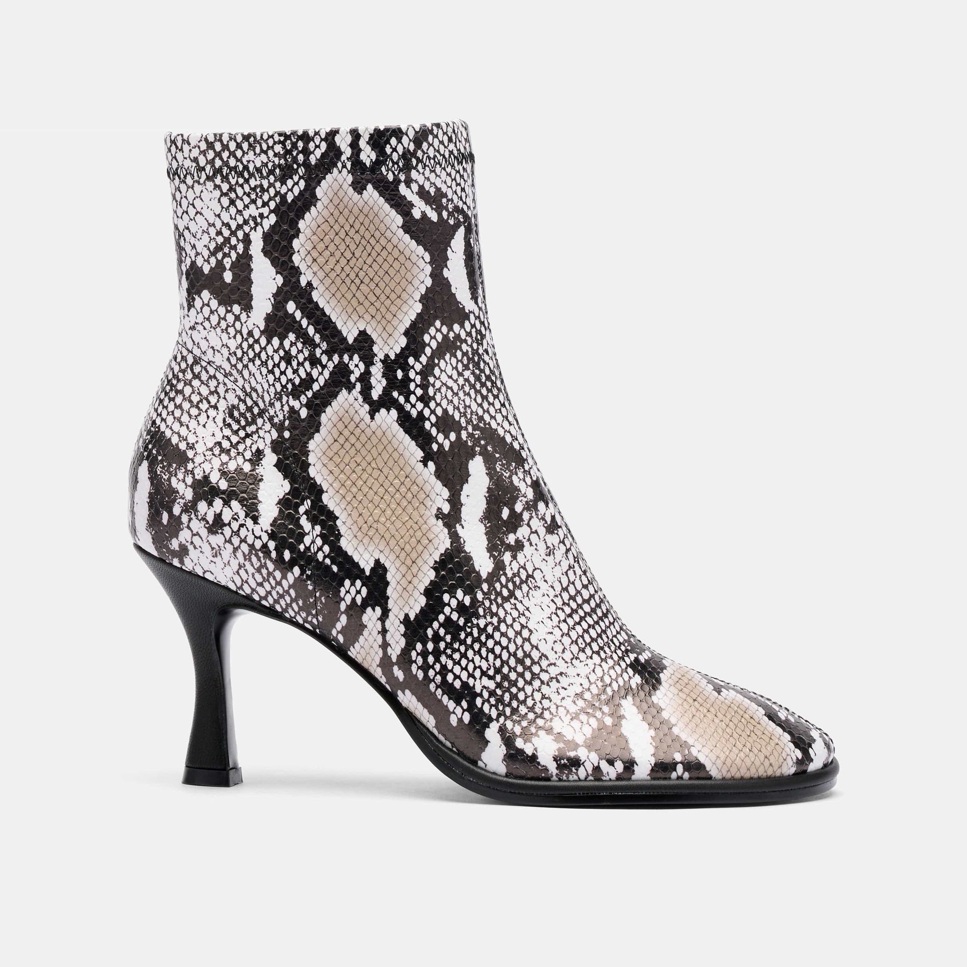 Gloria Snake Leather Stiletto Ankle Boots