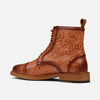 Lincoln Golden Floral Leather Cap Toe Boots