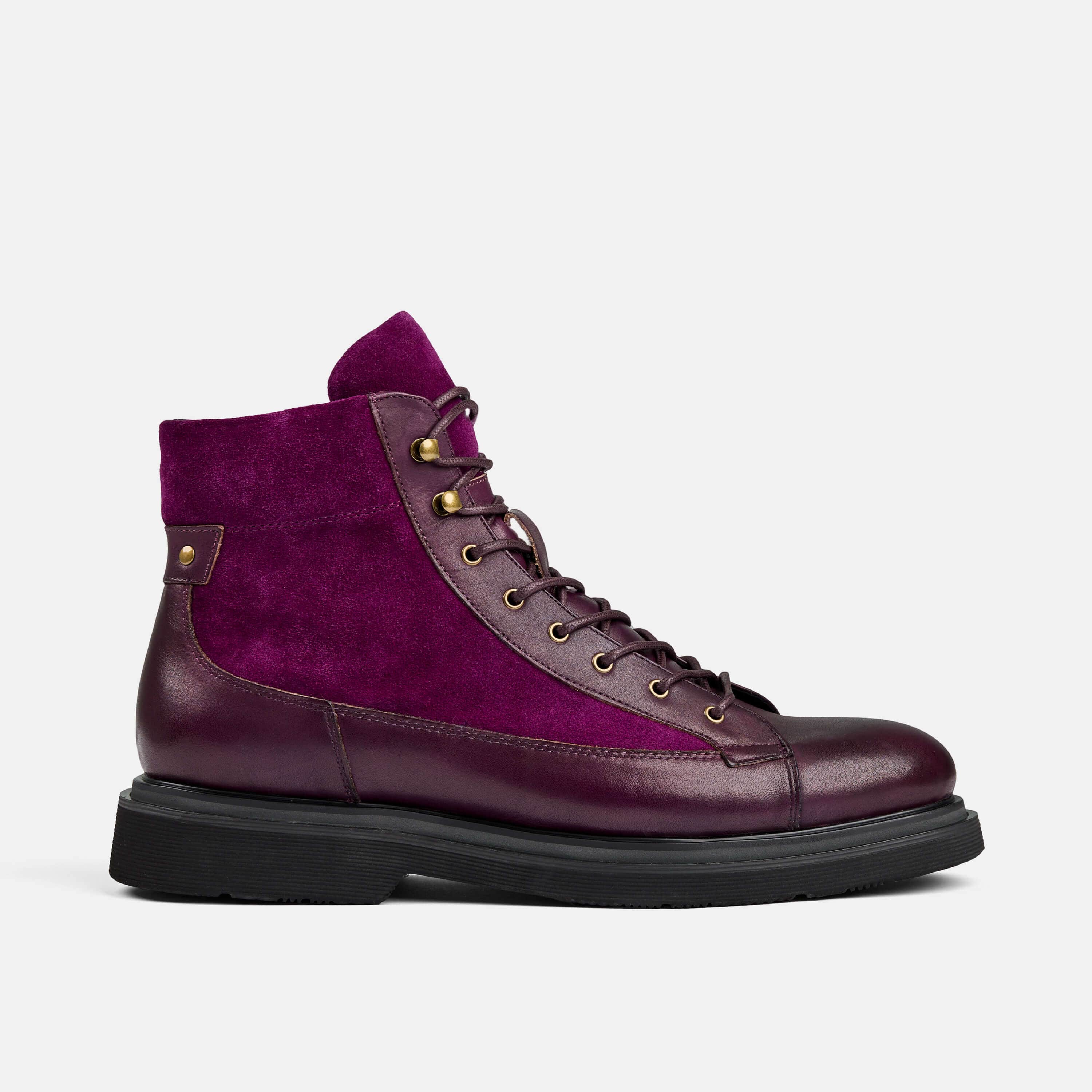 Aiden Grape Combat Boots