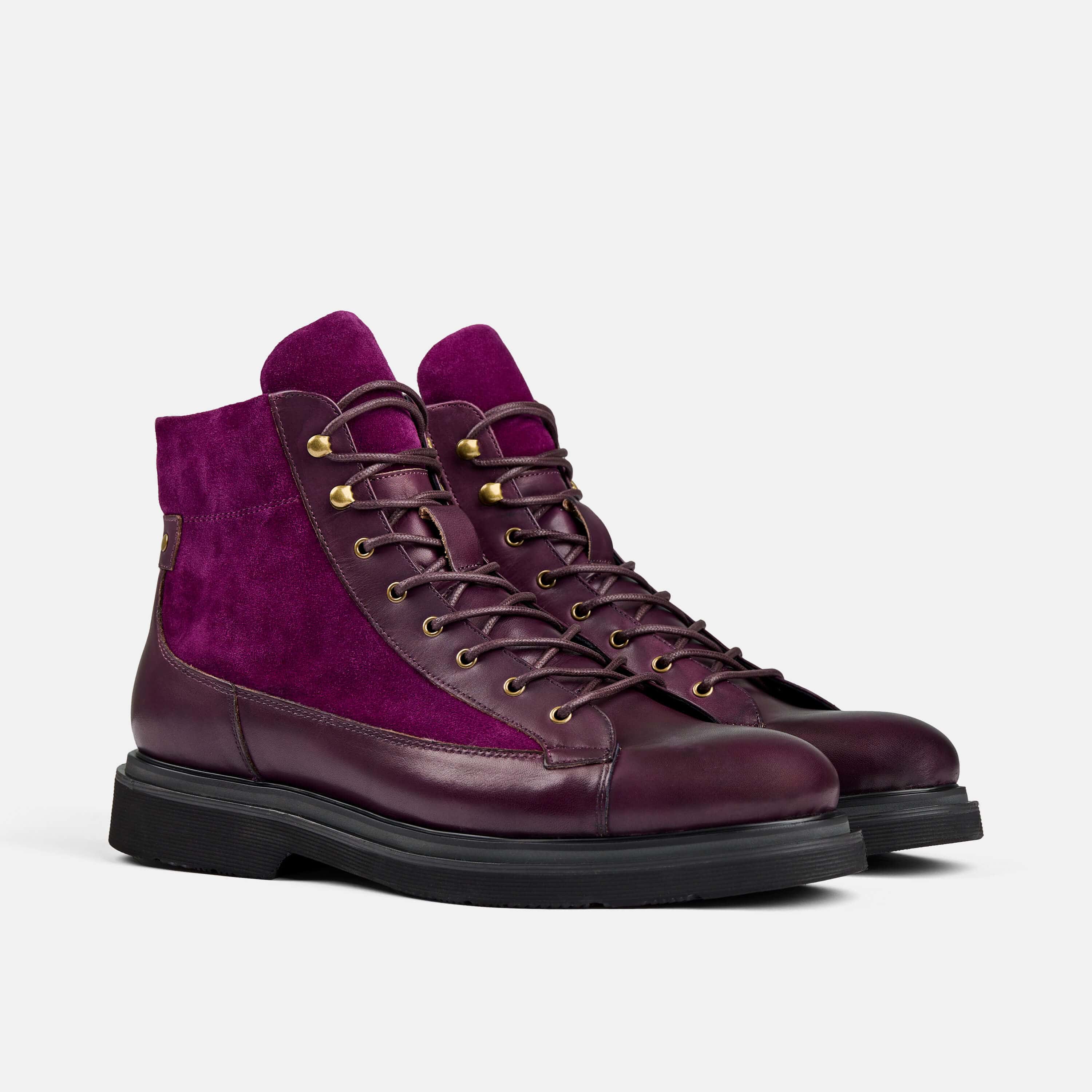 Aiden Grape Combat Boots