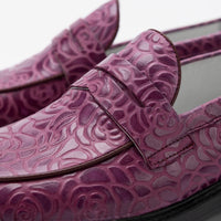 Calum Grape Leather Penny Loafers