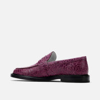 Calum Grape Leather Penny Loafers