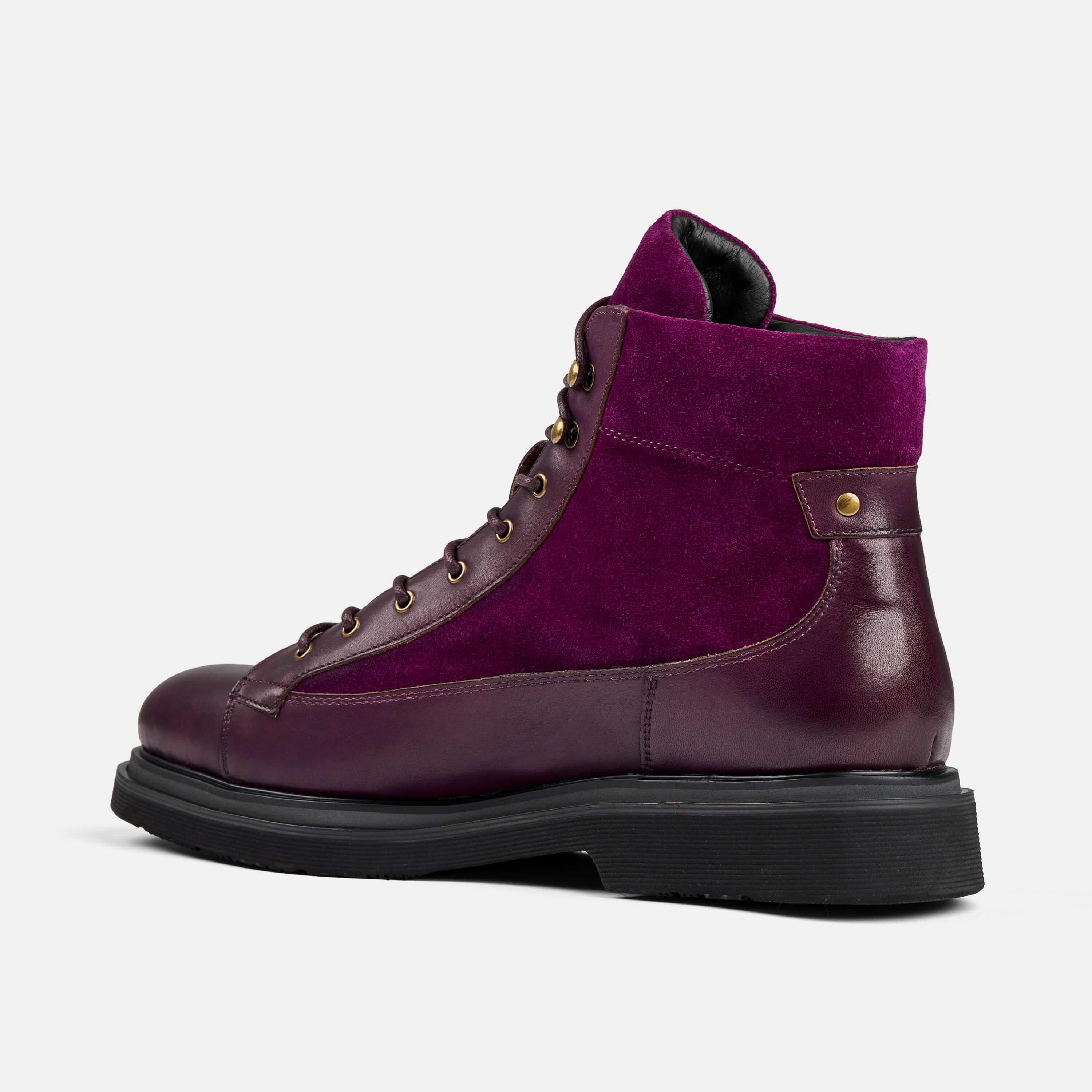 Aiden Grape Combat Boots