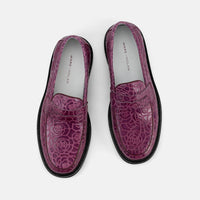 Calum Grape Leather Penny Loafers